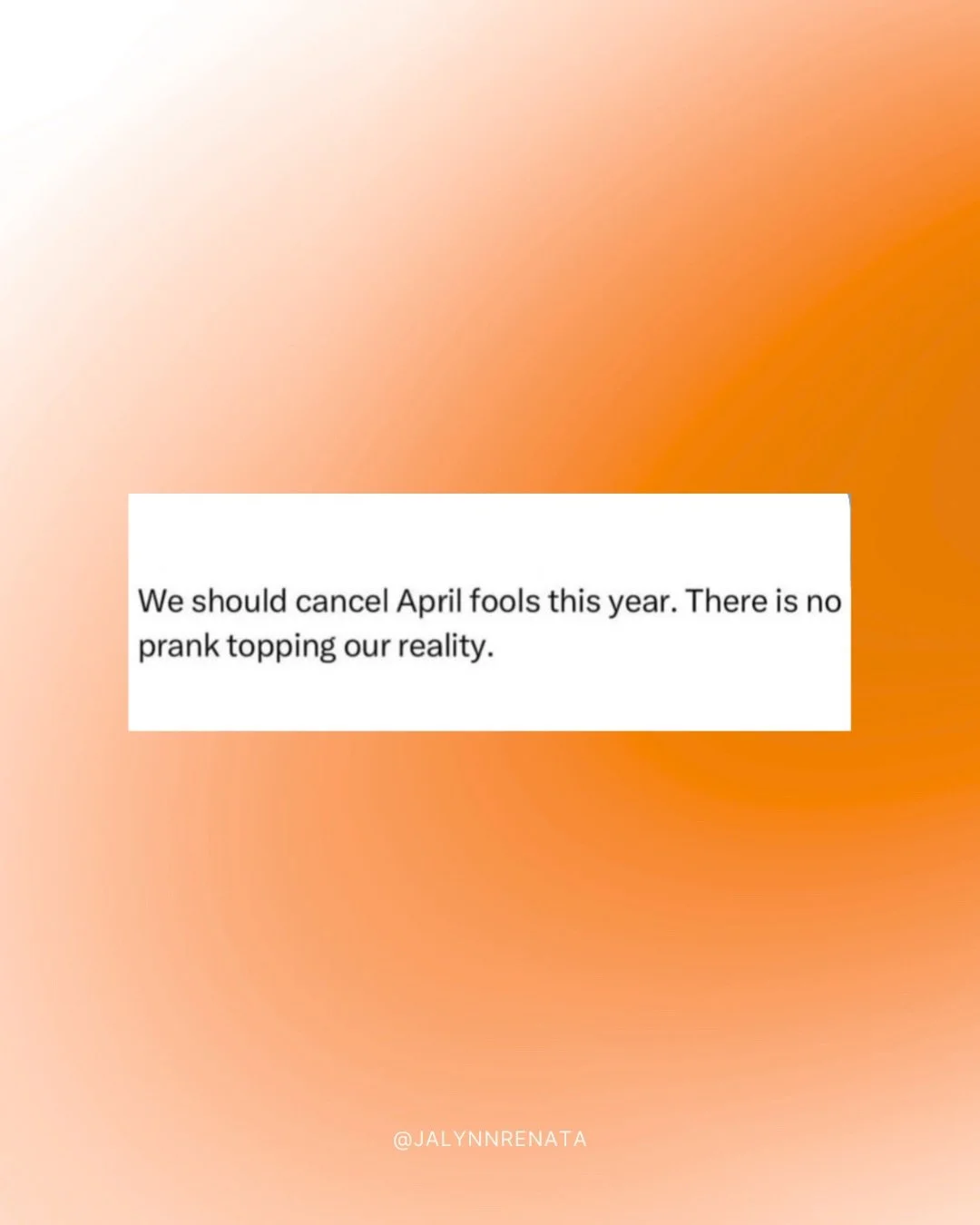 There is no prank that can beat our reality. Bet (is that what the kids say?). Ugh. 

In the mean time&hellip; let&rsquo;s meme about it so we don&rsquo;t go crazy. 🙏🏼🤪

#WeeklyMeme #MemeAboutIt #LaughSoWeDontCry #MentalHealthIn2026 #AprilFools202