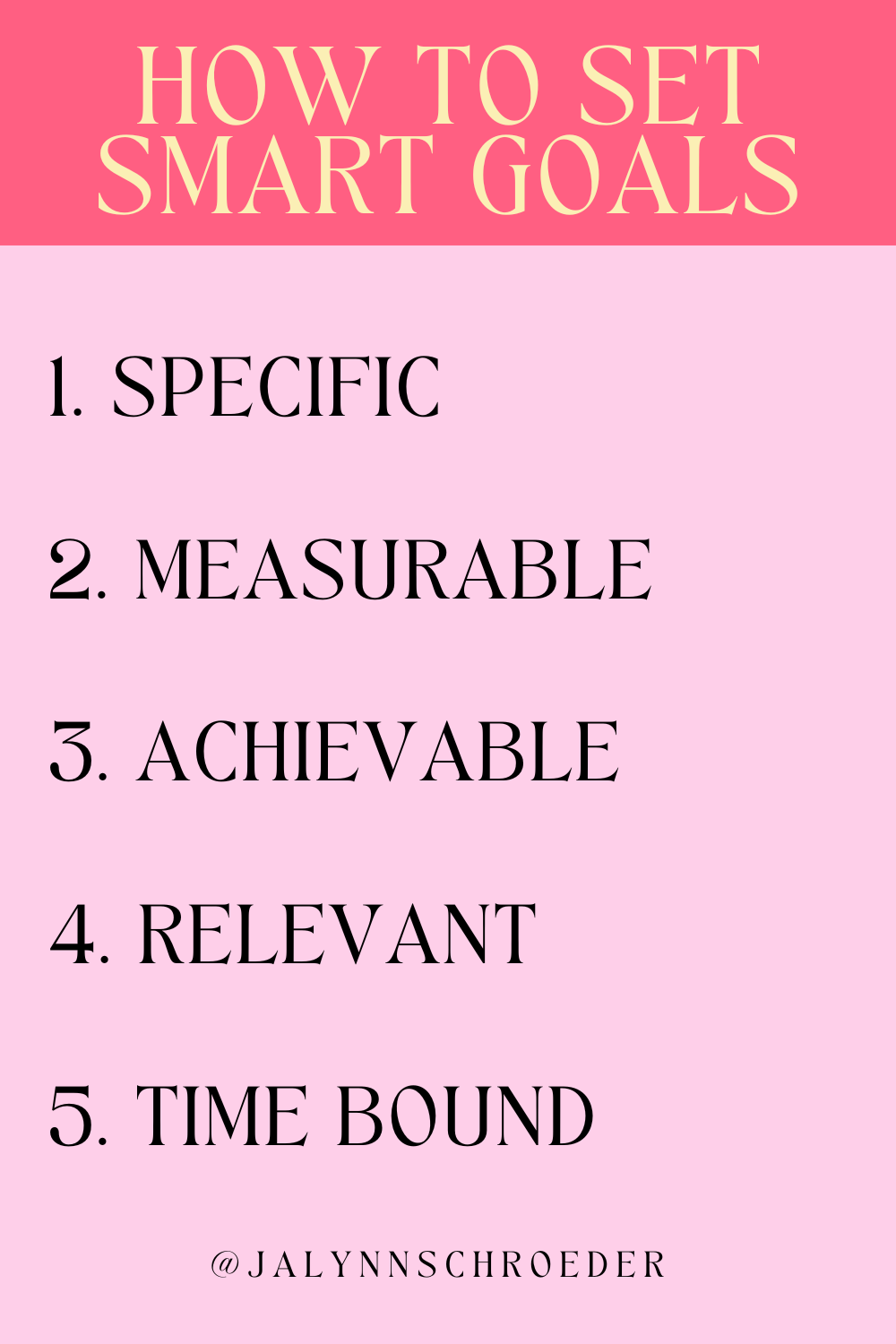 HOW TO SET SMART GOALS! — Jalynn Schroeder