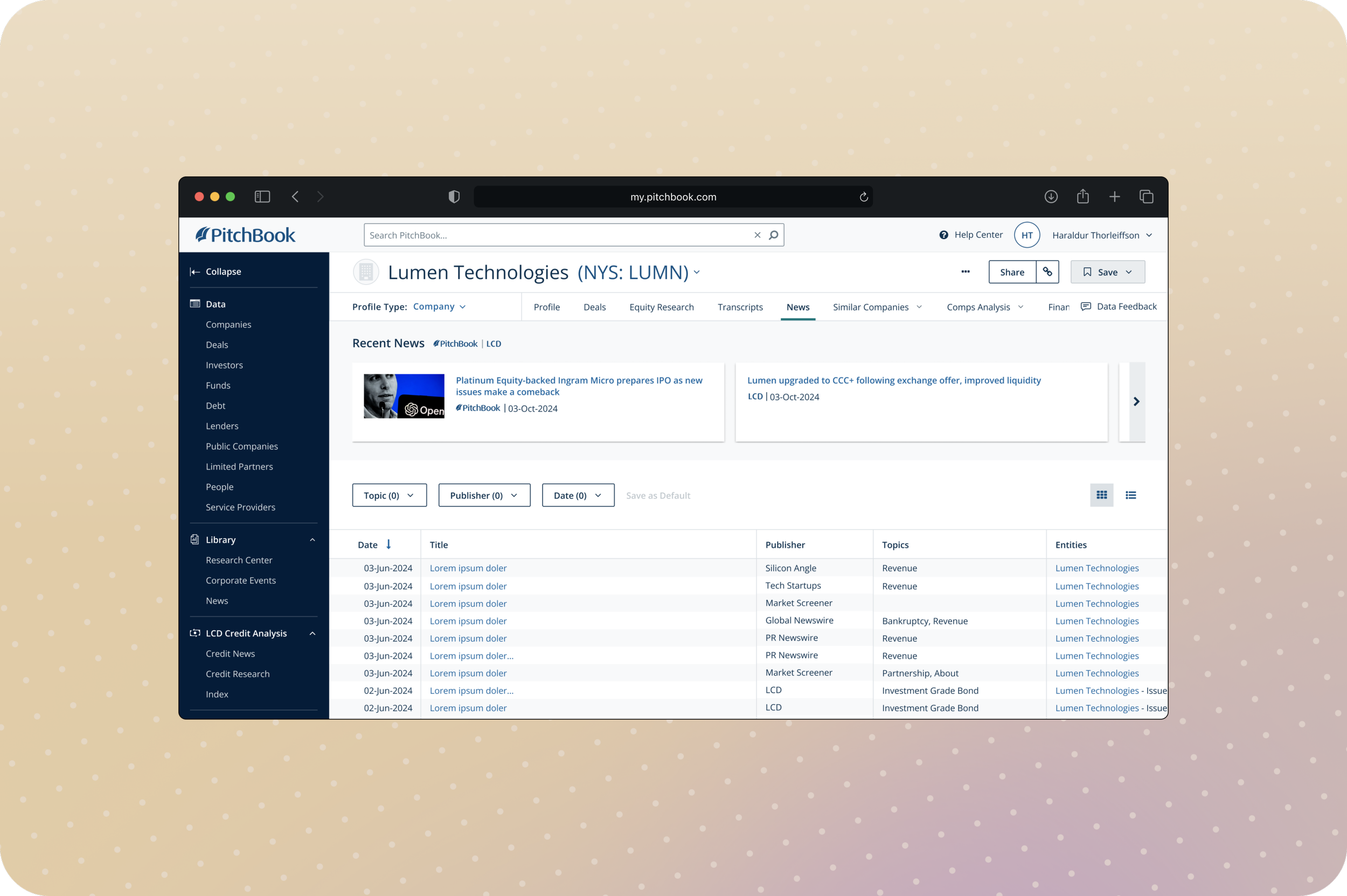 Revamping the existing news solution for investors