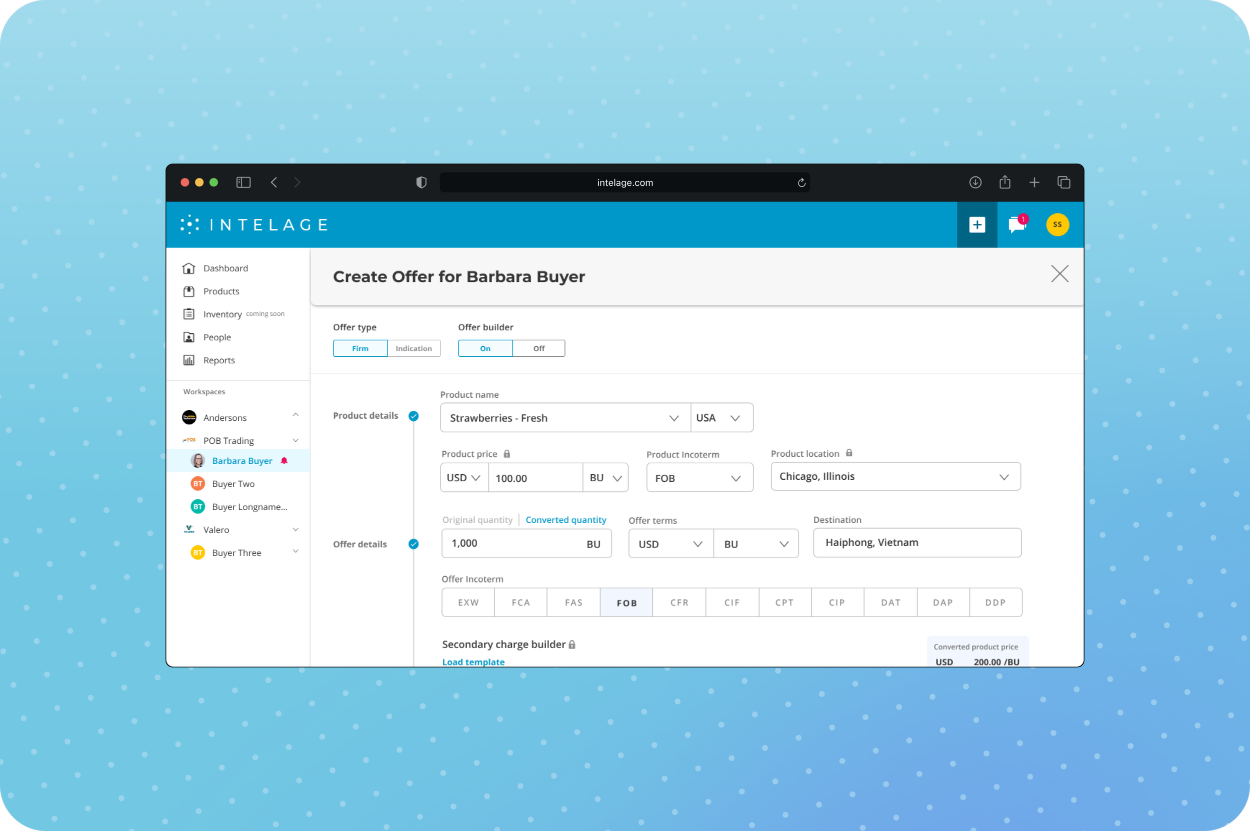 Digitizing forms for commodities trading
