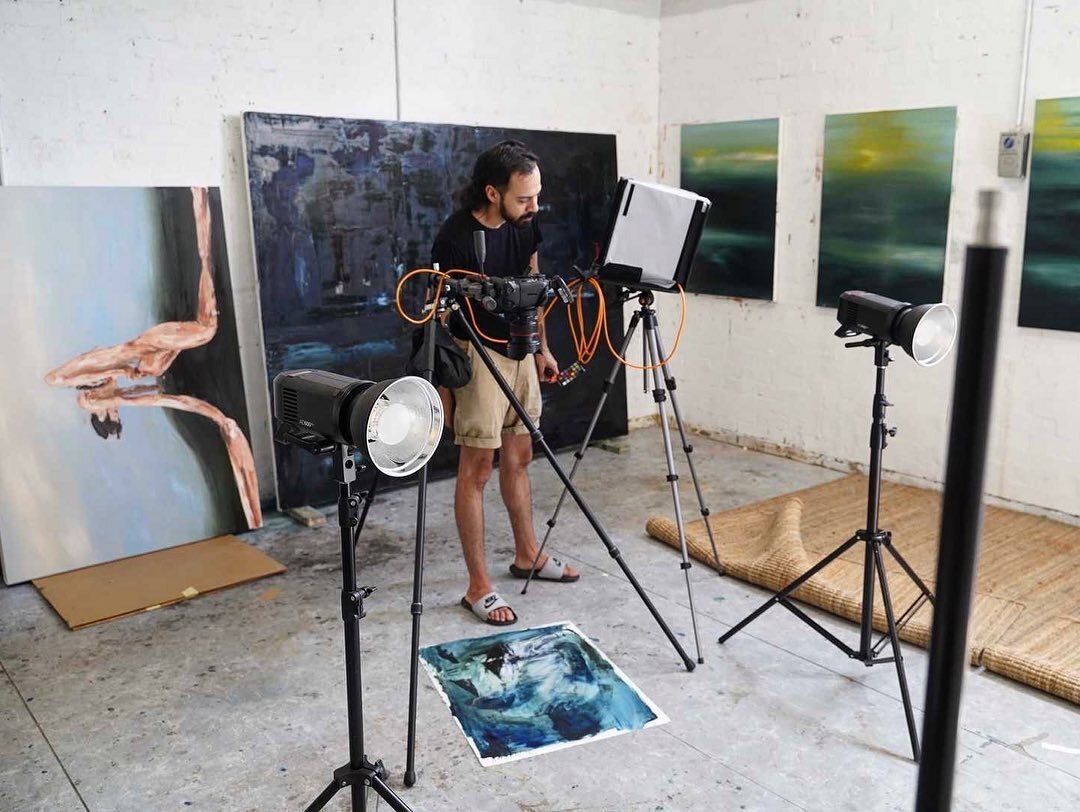 Just a little BTS this Tuesday from our Redfern studios of @yeahnophoto documenting the artwork of @michaelangelnyc as he heads to NYC to show his work. 

We&rsquo;ve really been enjoying the work he&rsquo;s been making while in our studios. Just ano