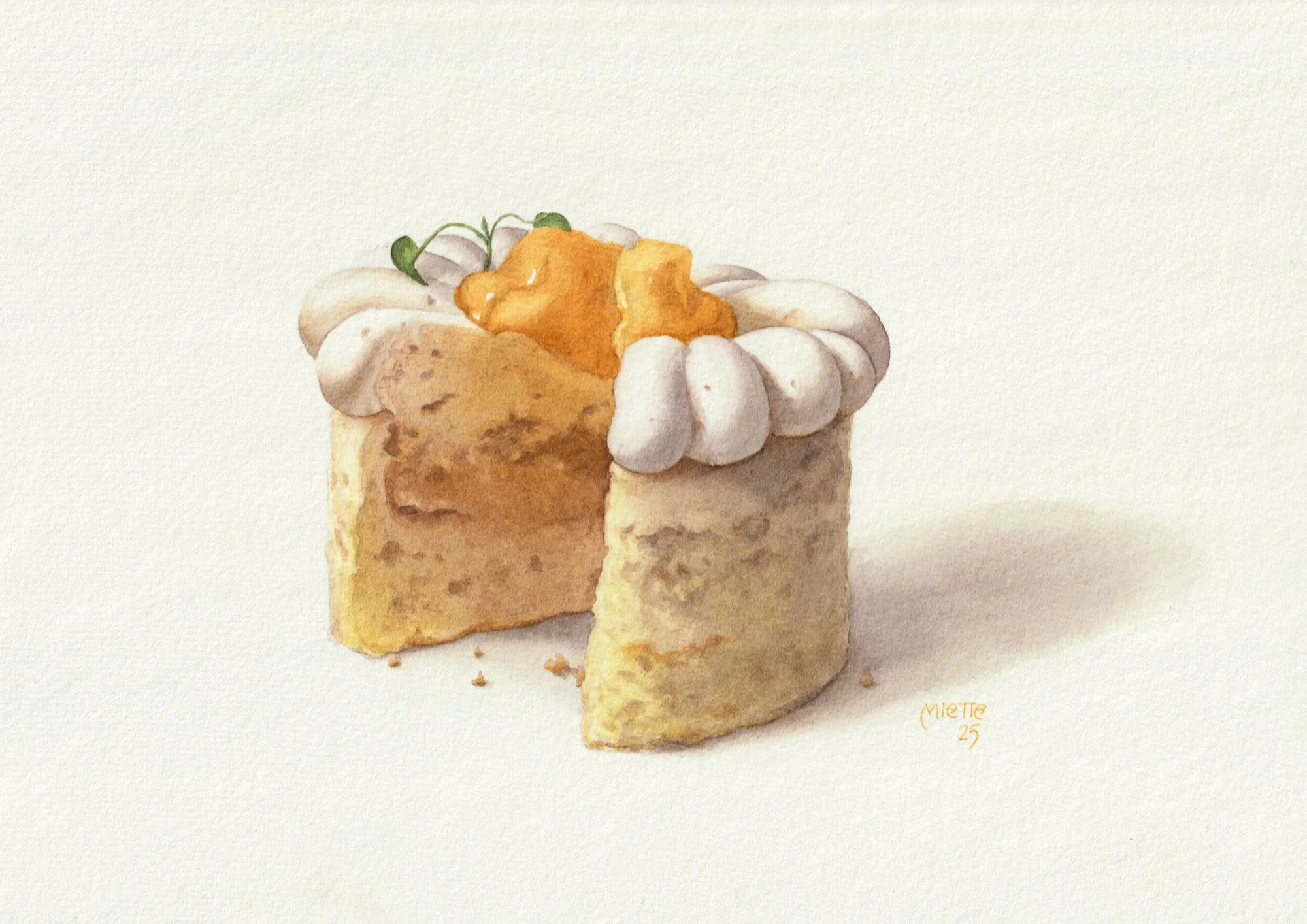 Poire caramel (2025), watercolour on paper, 18 x 26 cm