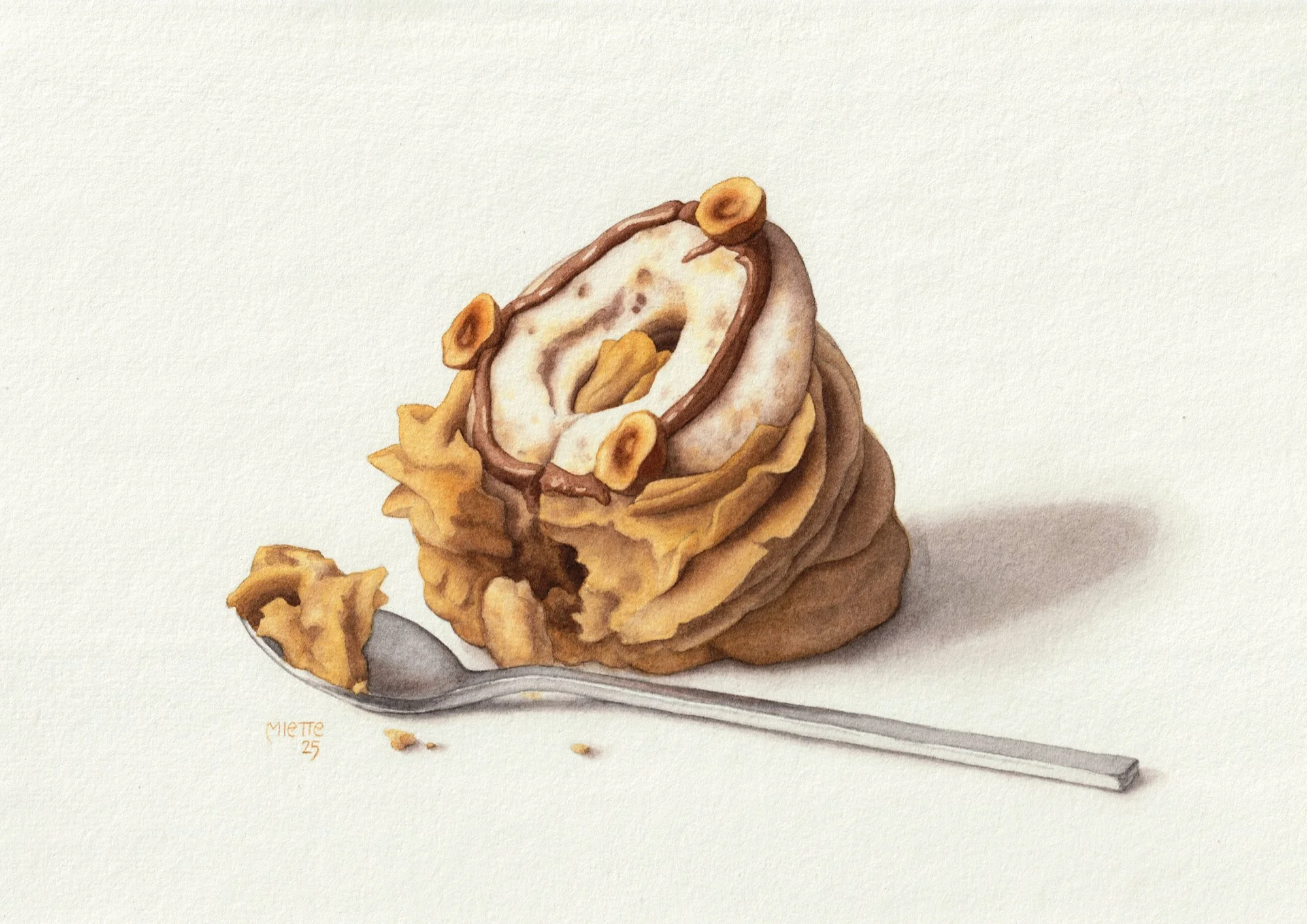 Paris-Brest (2025), watercolour on paper, 18 x 26 cm