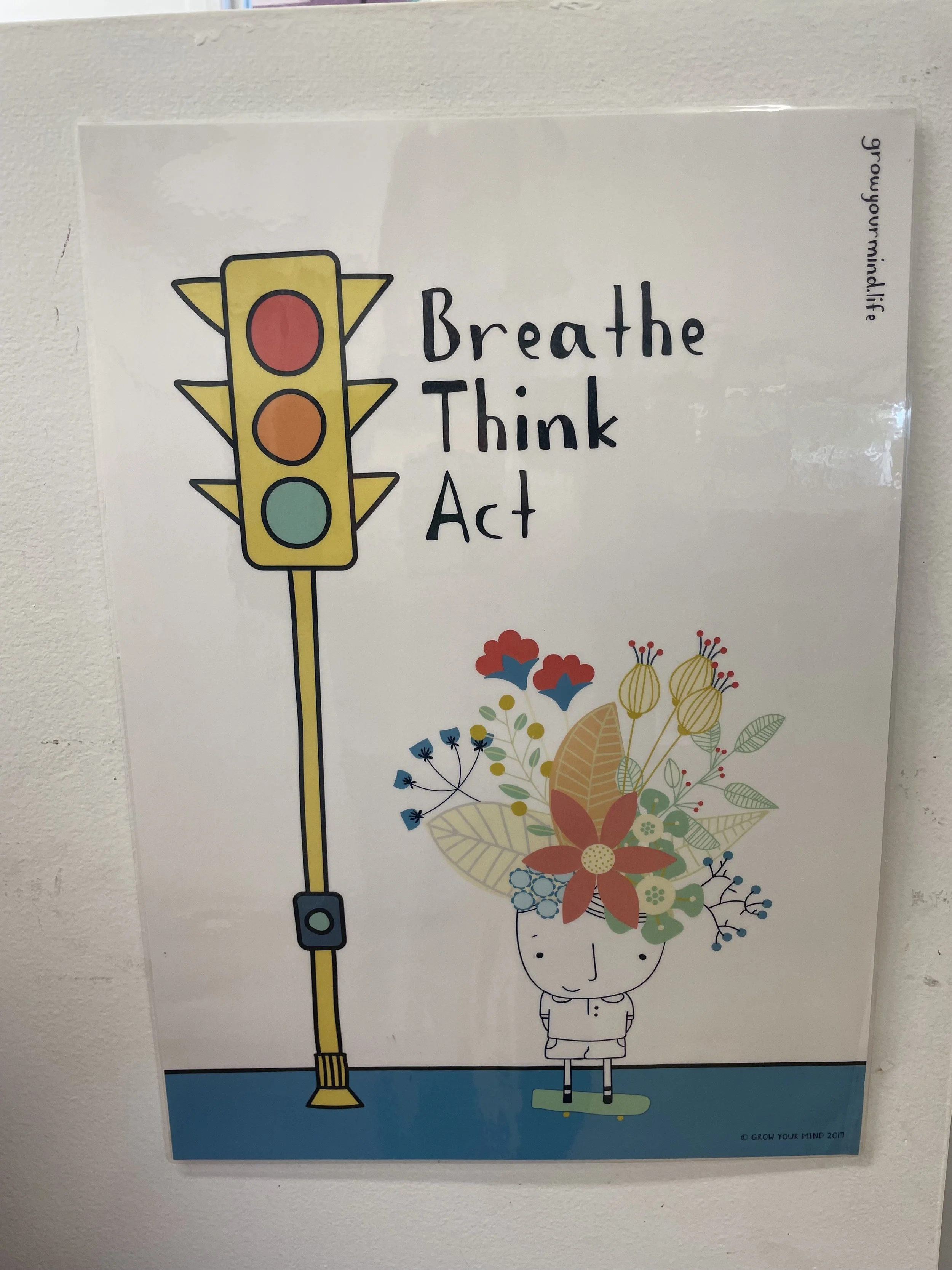 A reminder to breathe to give our brains time to think before acting