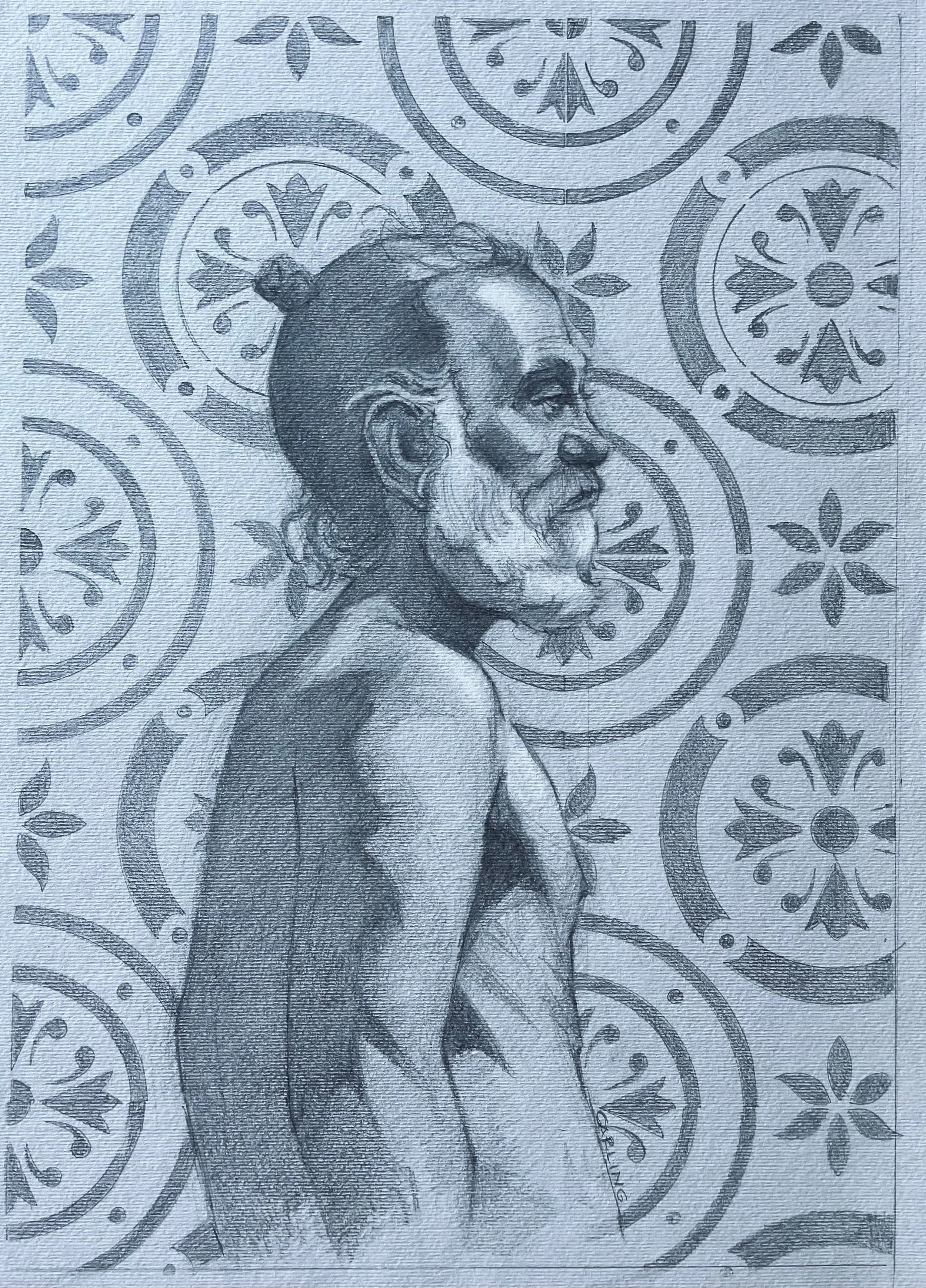 In and Out  Graphite Drawing on Tinted Canson Paper