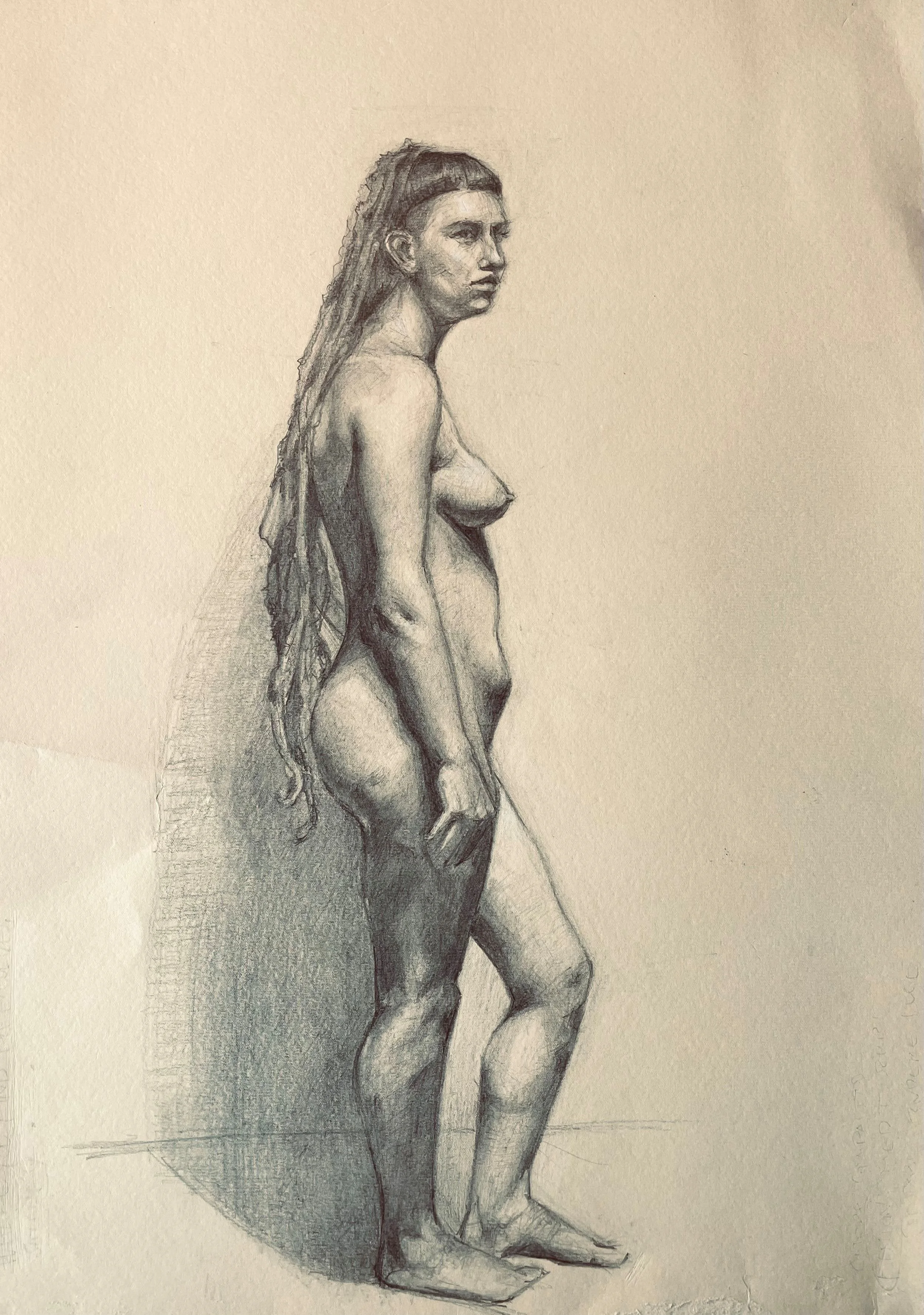 Here I Stand        Graphite on Tinted Canson Paper 