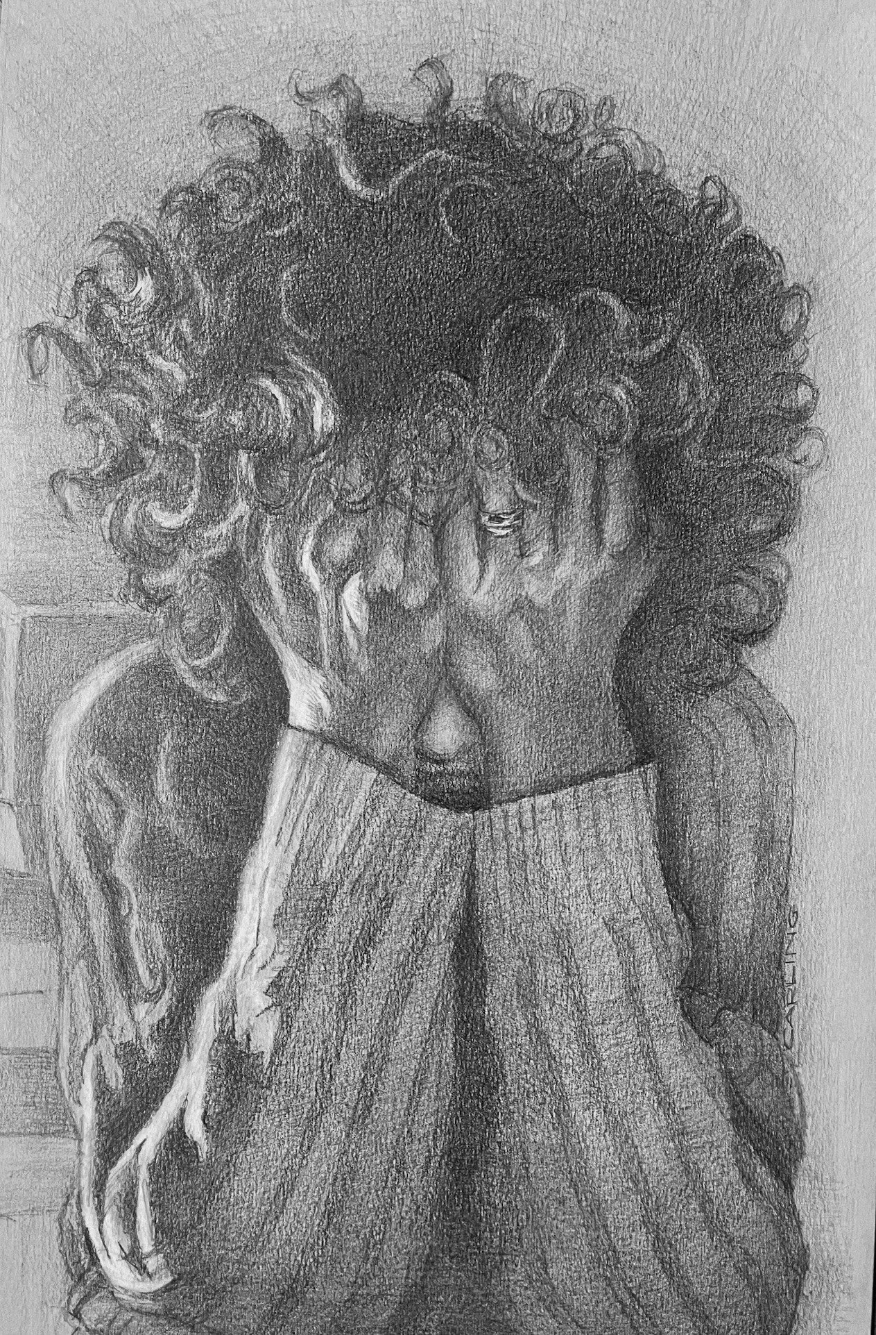 The News (Private collection)  Graphite on Tinted Canson Paper