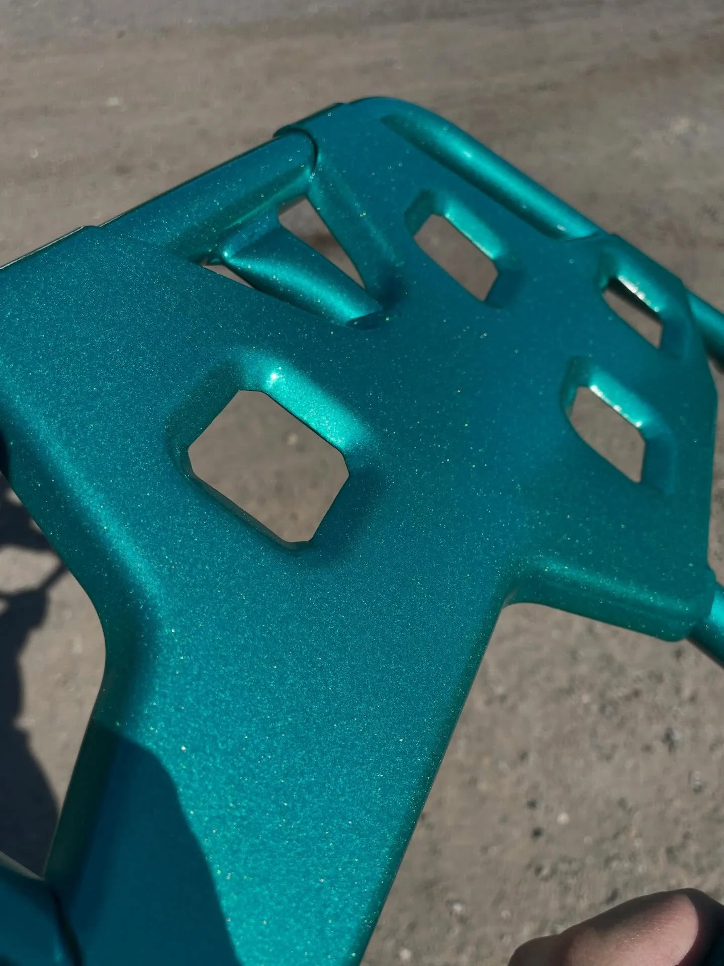 Bunch of 4 wheeler parts refinished in @columbiacoatings Malibu magic 🌟 pictures do this color no justice what so ever!! Neither does our shop lighting 😂 upgrades coming soon to that!
.
.
.
.
#powdercoat #powdercoating #offroad #powdercoated #honda