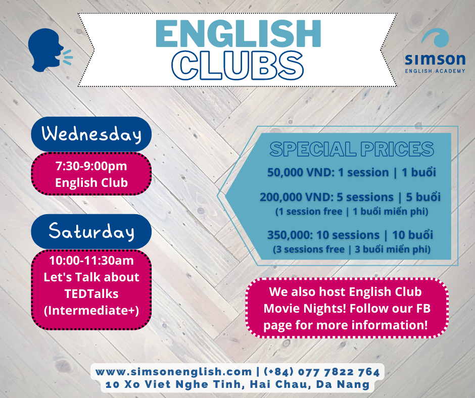 Workshops & English Clubs — Simson English Academy