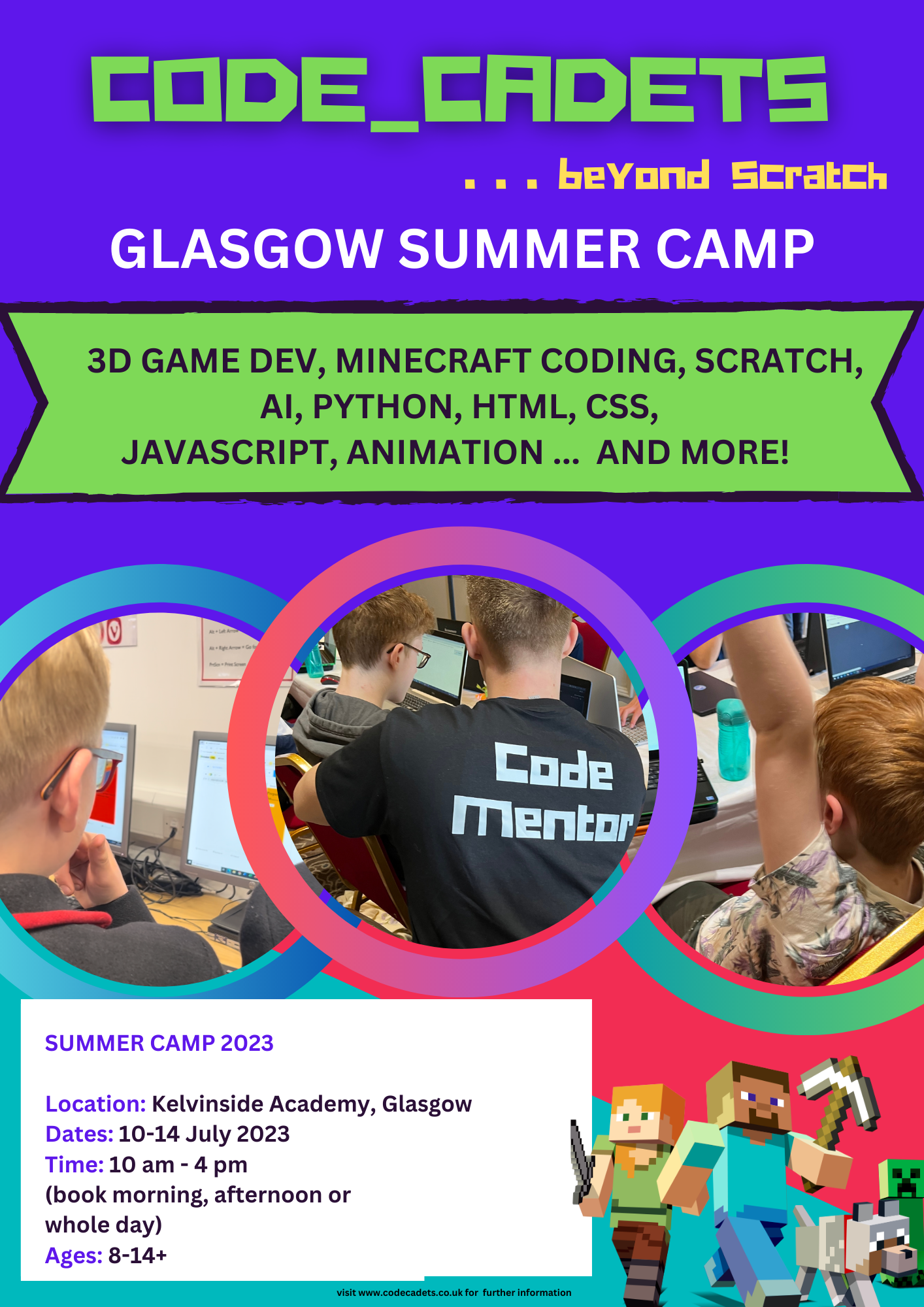 Coding Club Invation Card HOLIDAY CAMPS — Code Cadets - Kids' Coding Clubs