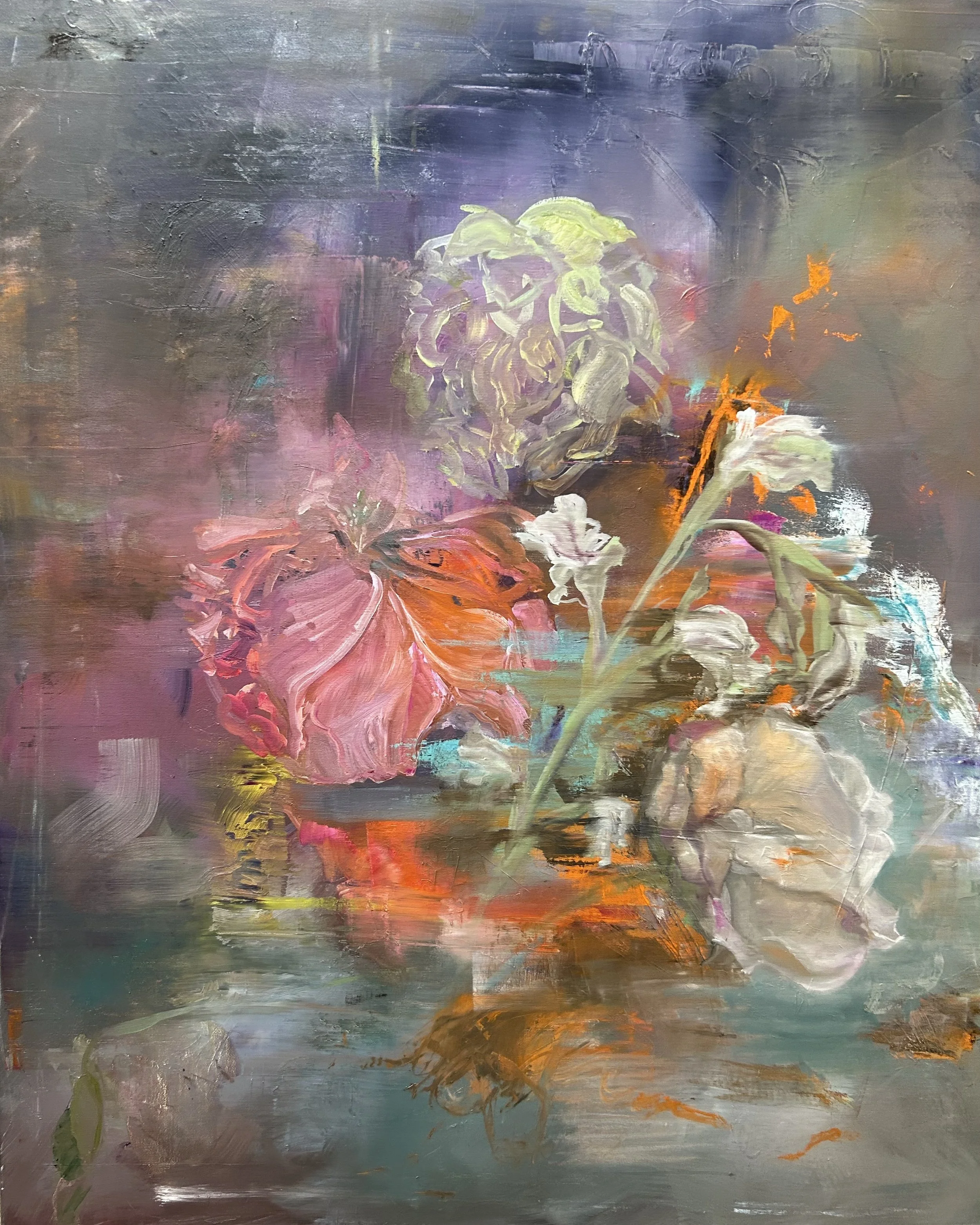 "FADED PETALS I" 2024 | 120 X 100 cm | Oil on canvas