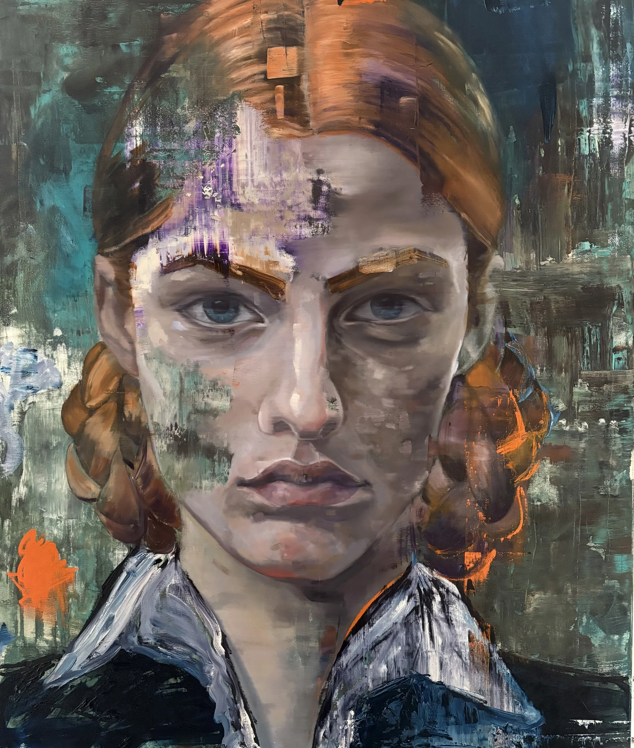 "COMANDER ORANGE" 2025 | 120 X 100 cm | Acrylic/Charcoal on canvas
