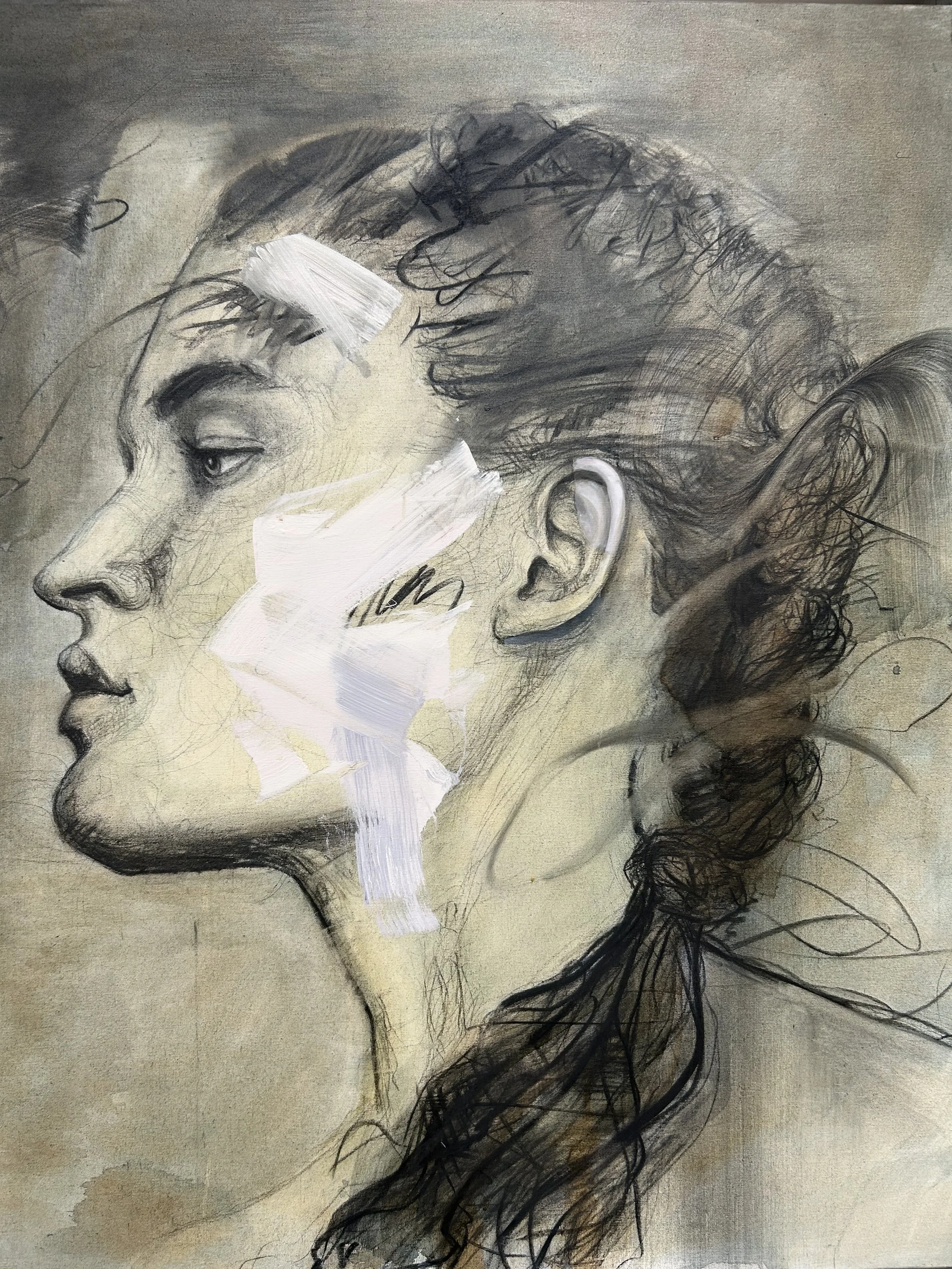 "SILHOUETTE" 2024 | 120 X 100 cm | Acrylic/ Charcoal on canvas