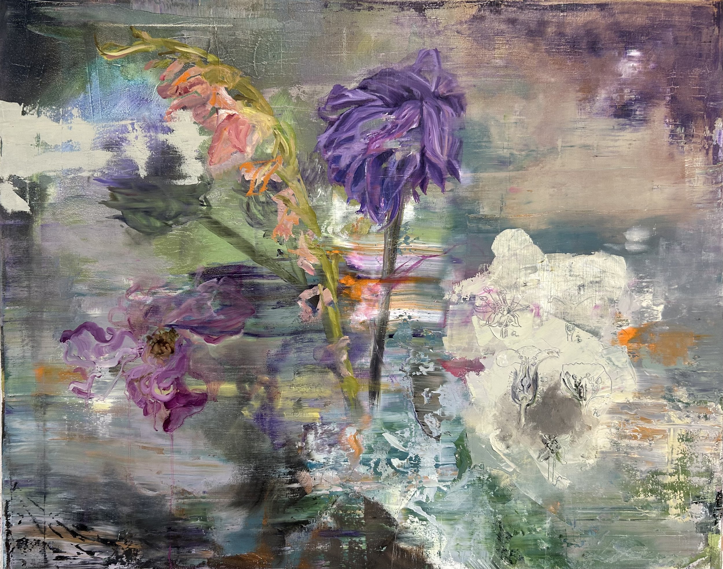"FADED PETALS II" 2024 | 60 X 80 cm | Oil on canvas