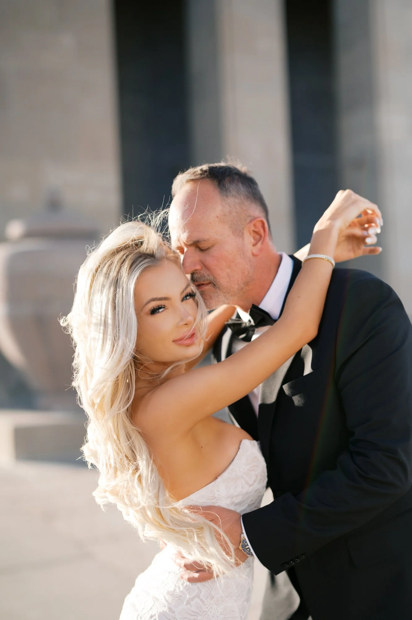 Kansas City outdoor engagement photos with moody sunset lighting
