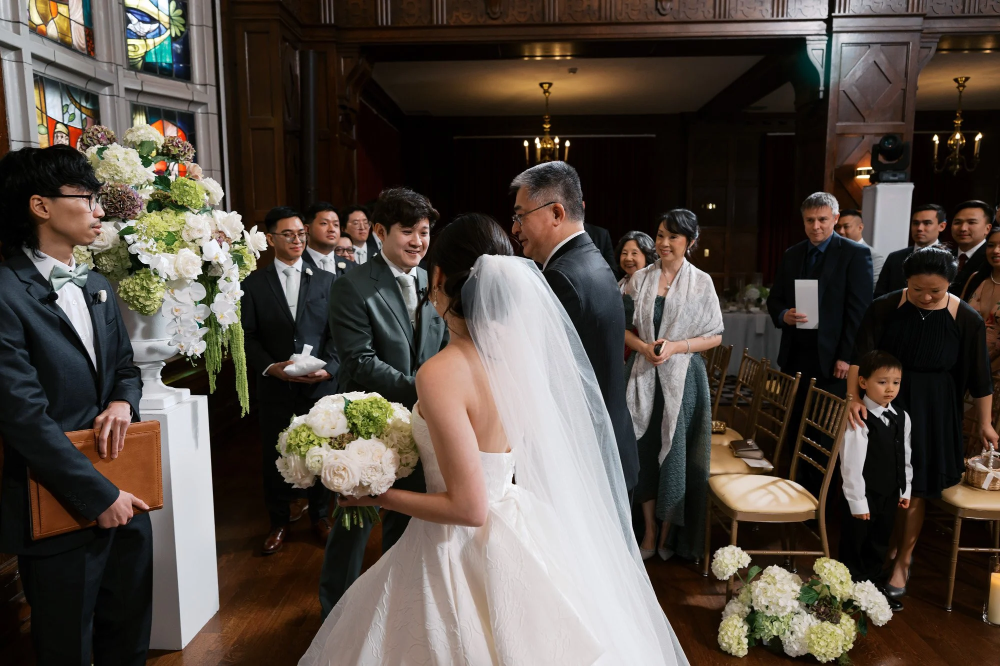 Hotel Kansas City Tudor Ballroom Wedding Ceremony by Monphotography