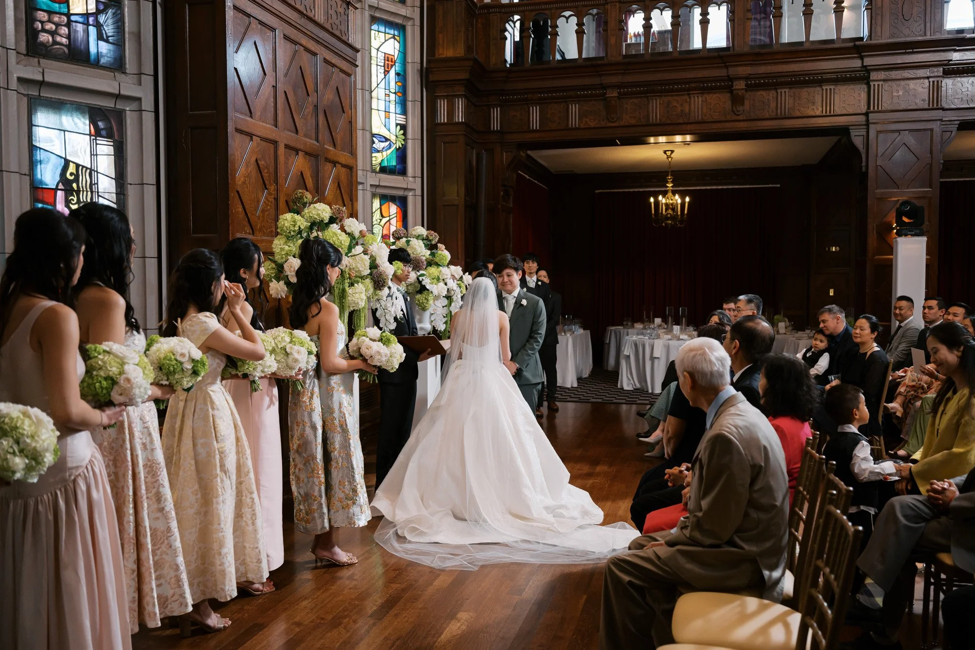 Hotel Kansas City Tudor Ballroom Wedding Ceremony by Monphotography