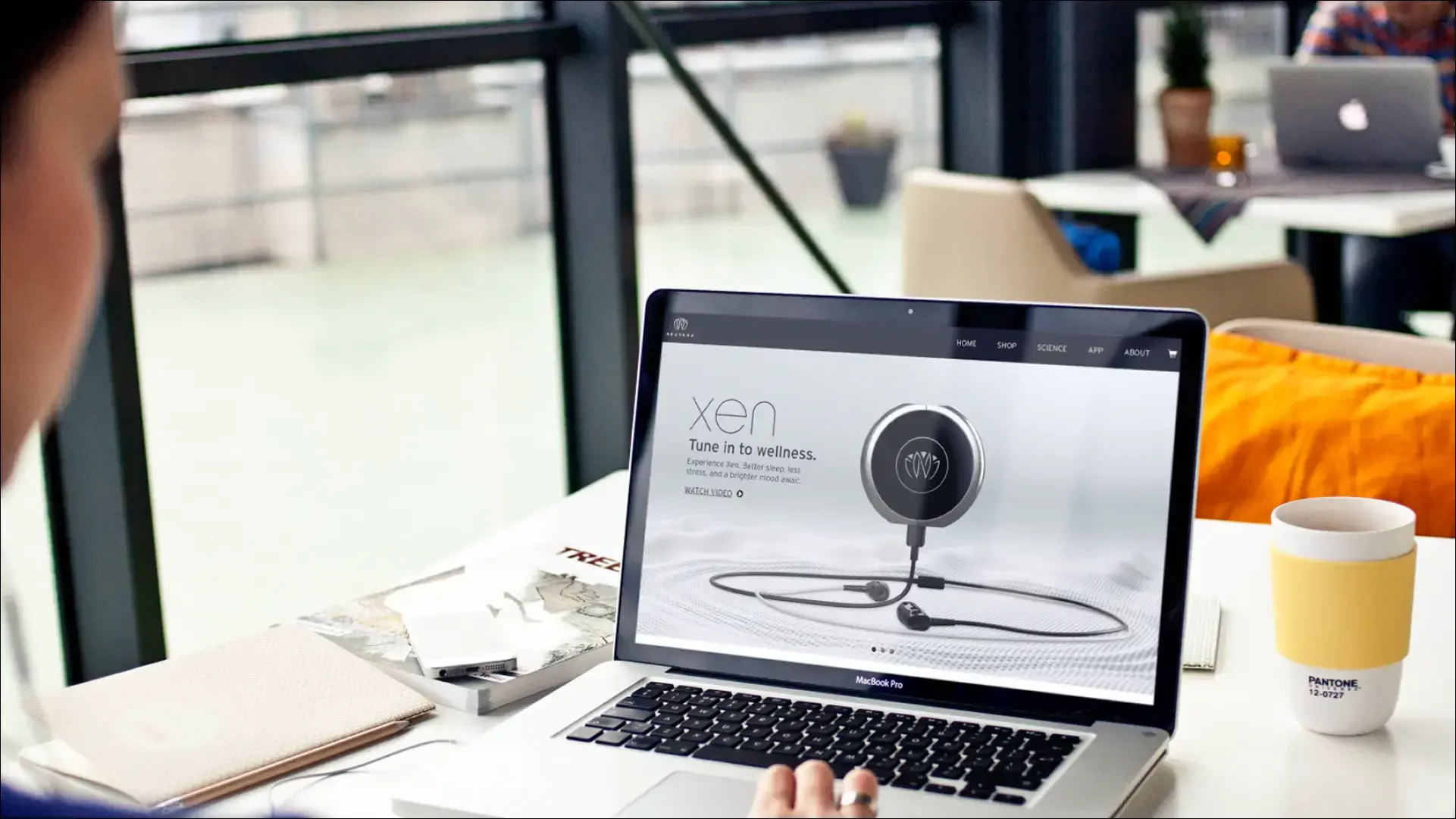 Xen wearable wellness website displayed on laptop