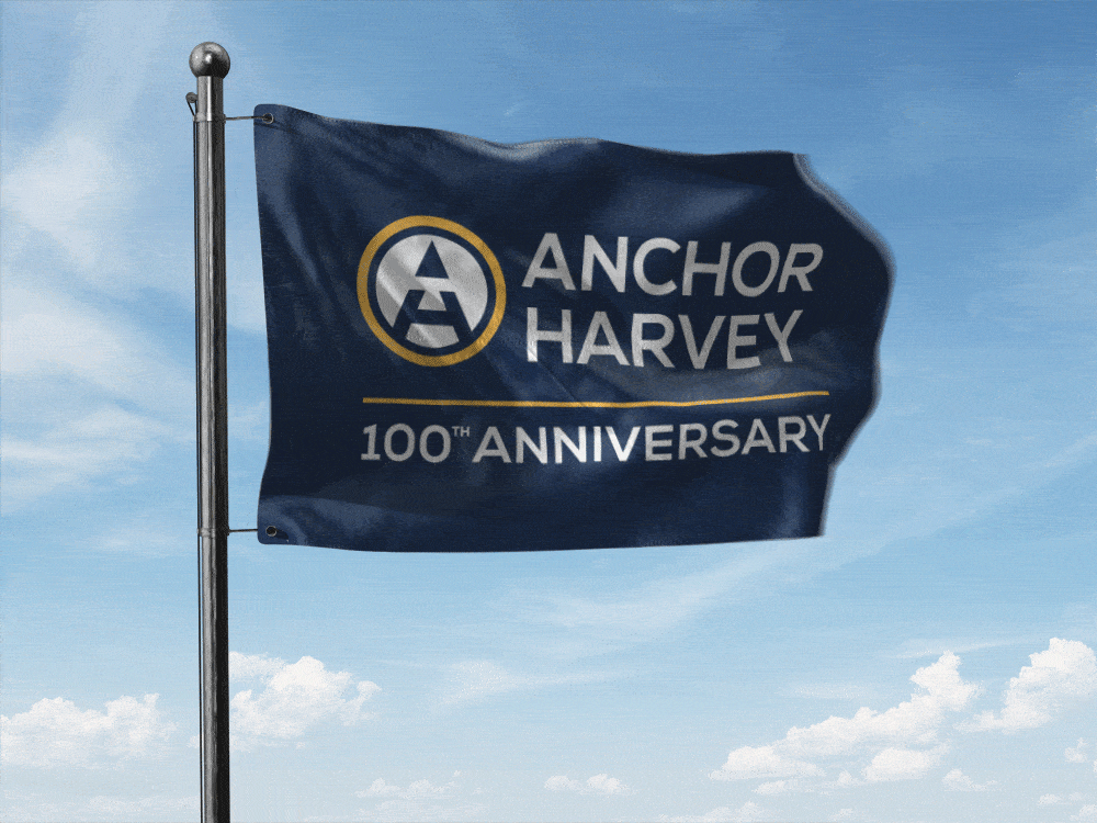 Anchor Harvey 100th anniversary flag