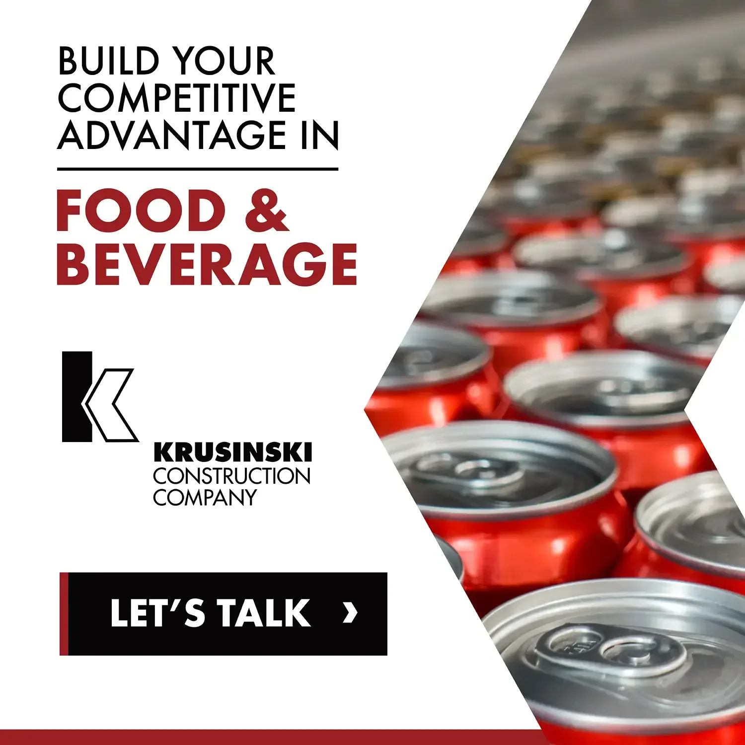 Krusinski Construction food and beverage campaign graphic