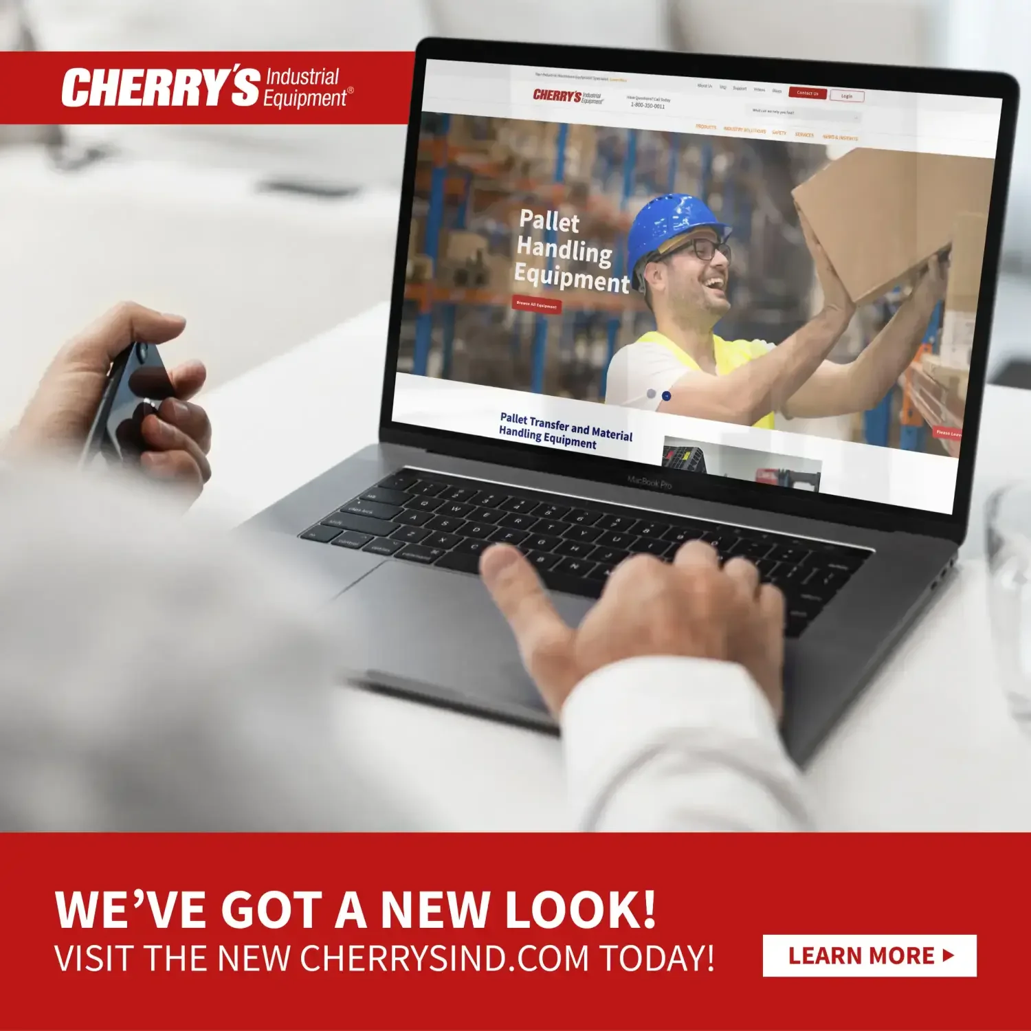 Cherry’s Industrial Equipment website launch social post