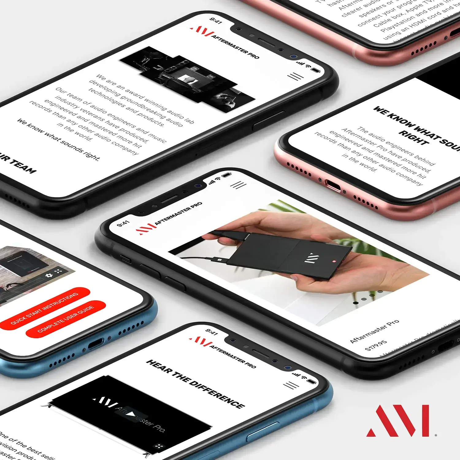 Mobile ecommerce experience displayed across smartphones
