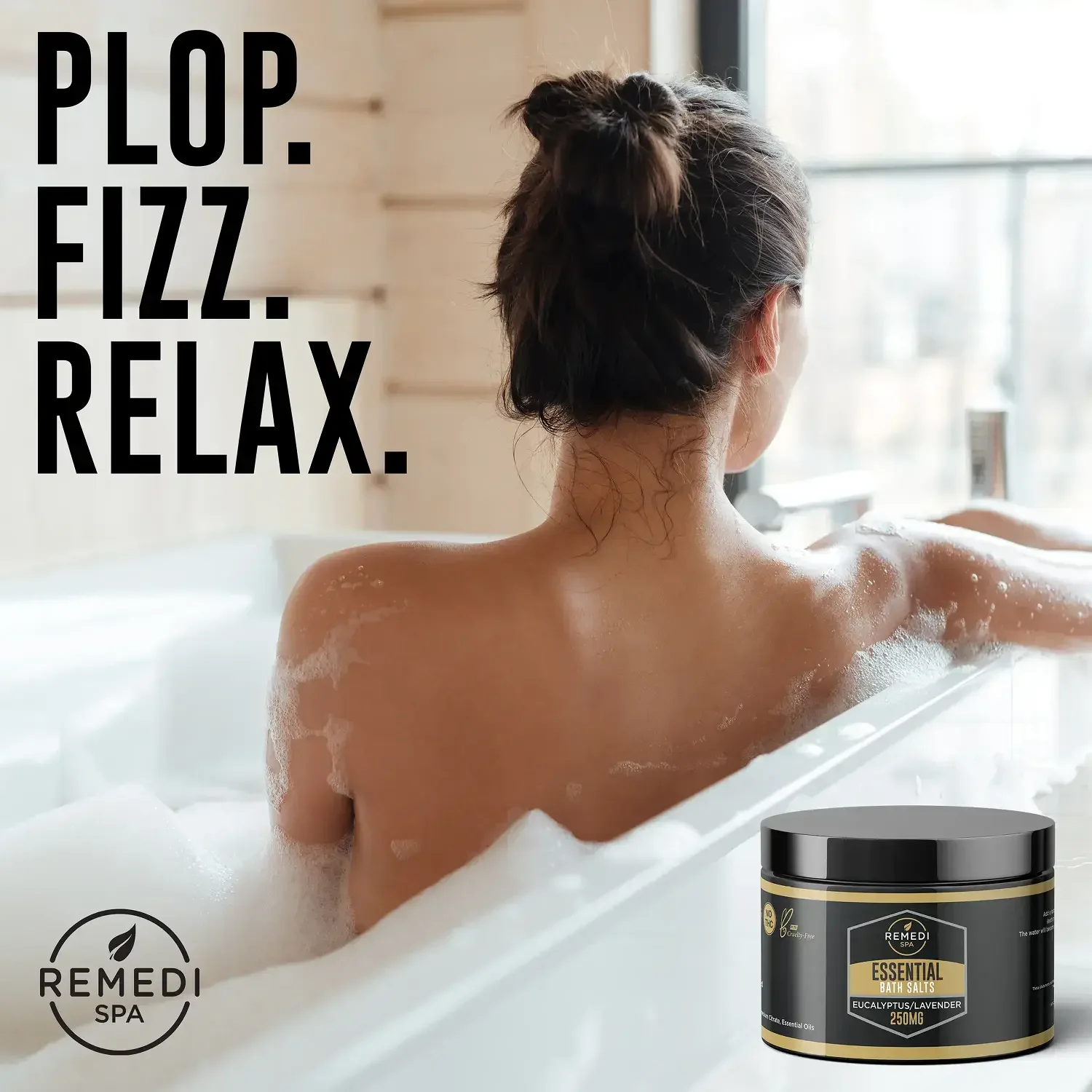 Remedi Spa Plop Fizz Relax bath product social ad