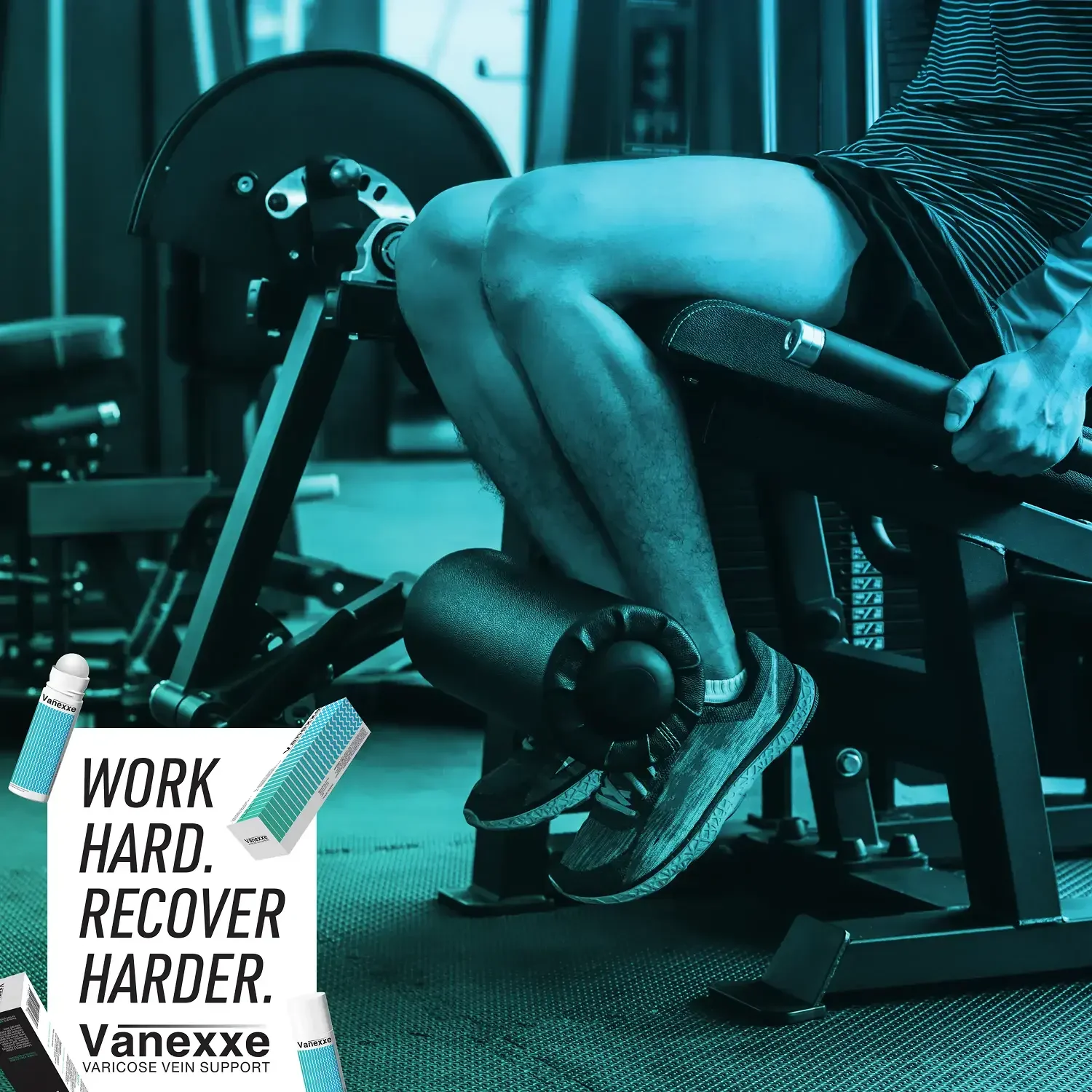Vanex Work Hard Recover Harder fitness campaign post