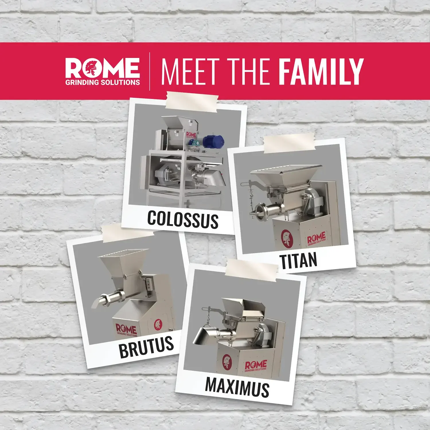 Rome Grinding Solutions Meet the Family machine lineup