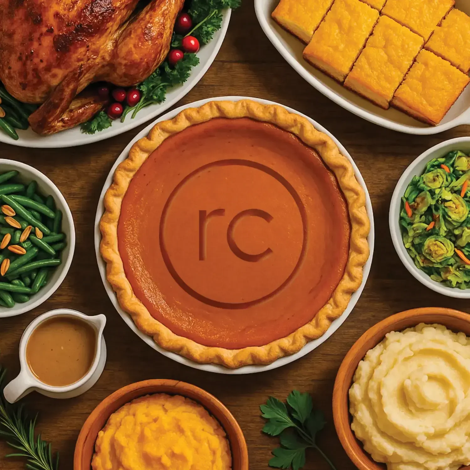 Red Caffeine Thanksgiving table graphic