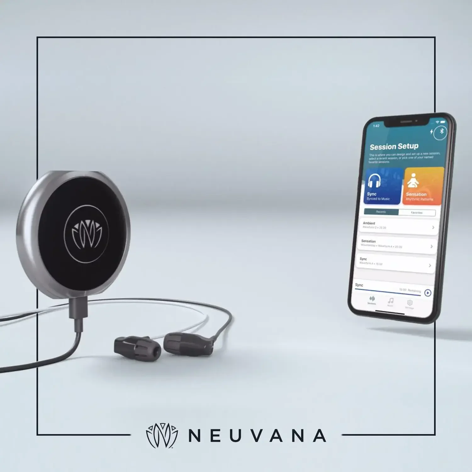 Neuvana Xen device and mobile app product graphic