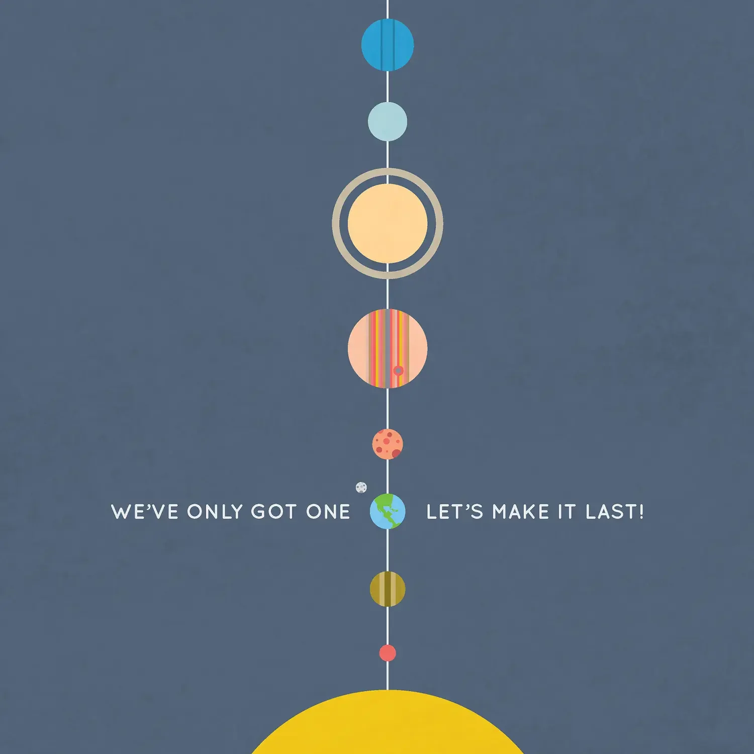 Minimal solar-system poster reading We have only got one
