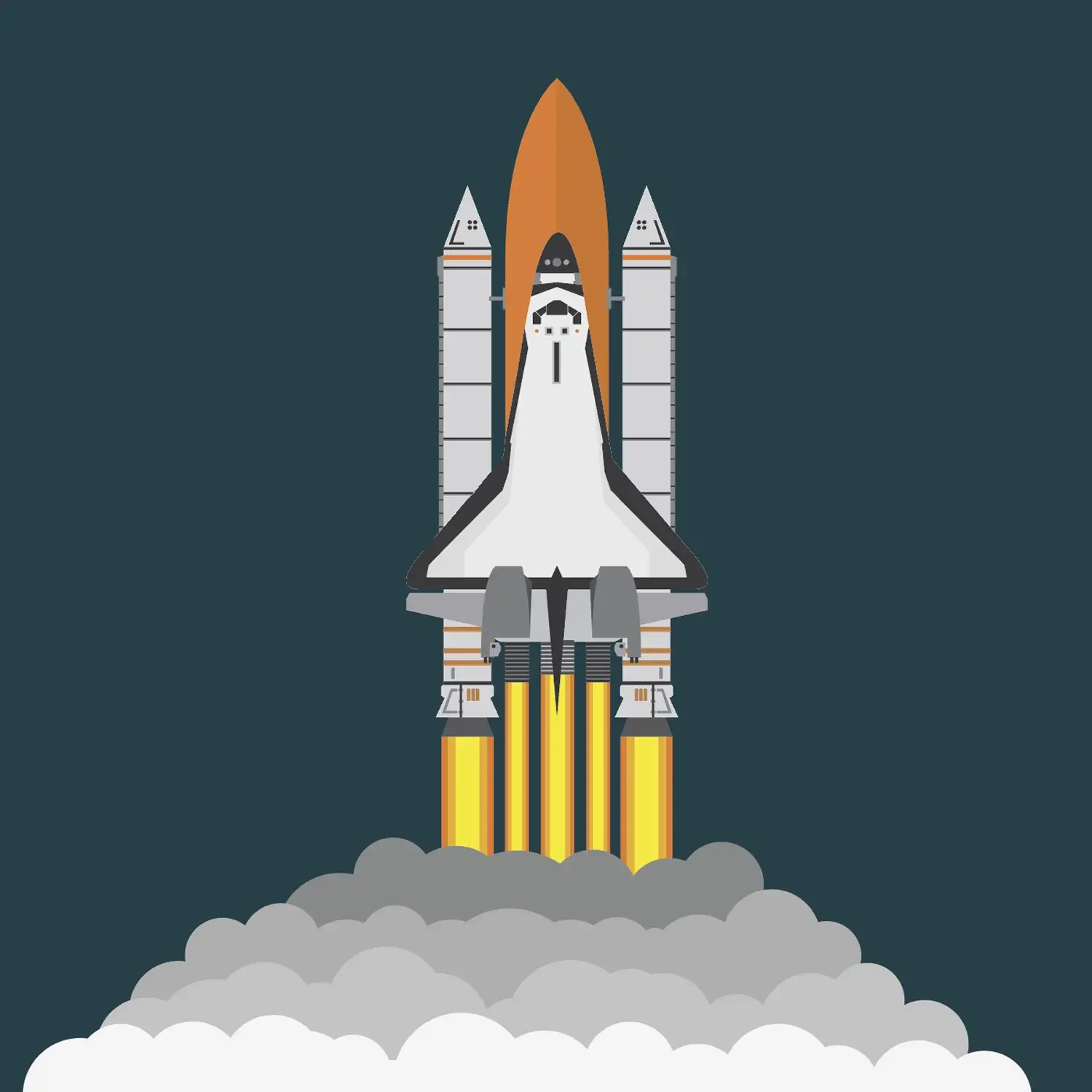 Space shuttle launch illustration