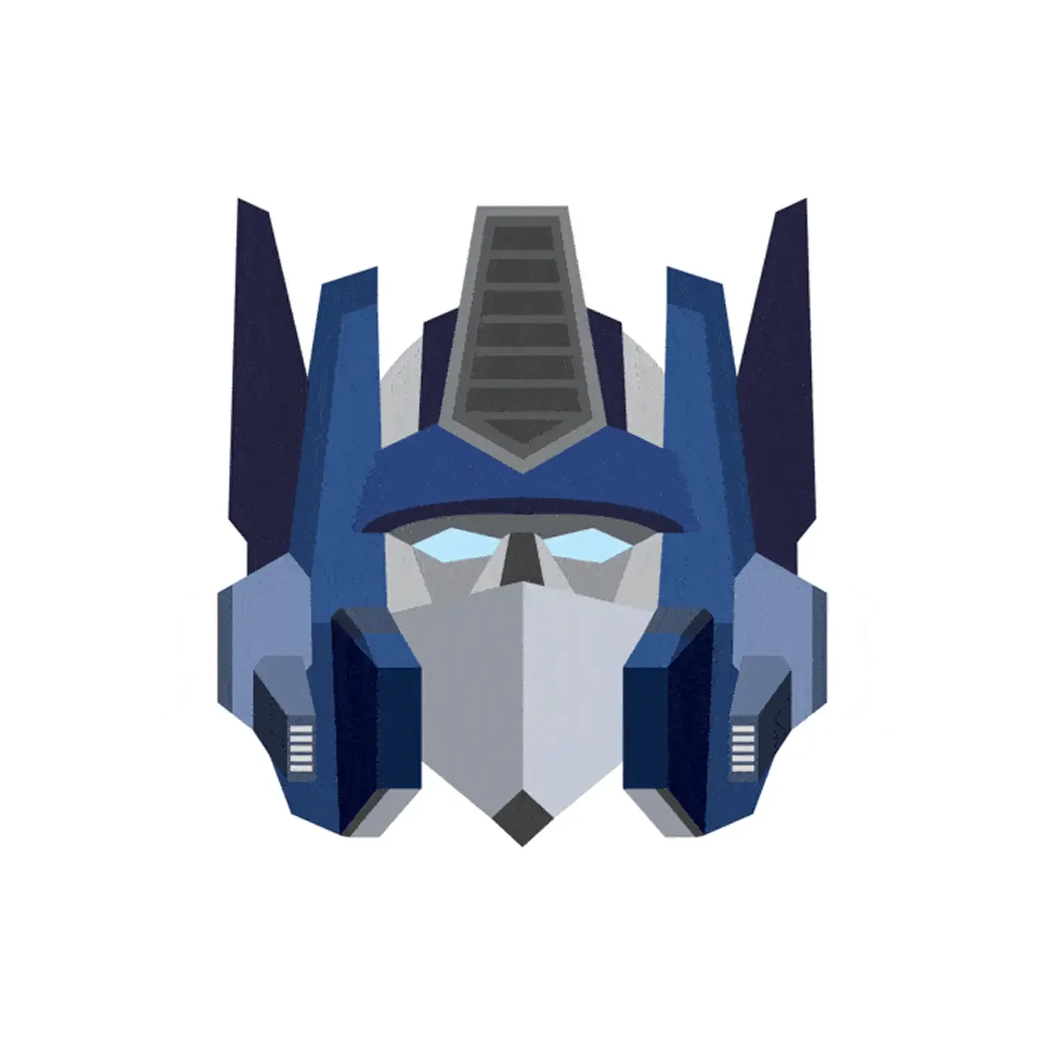 Geometric blue Optimus Prime portrait