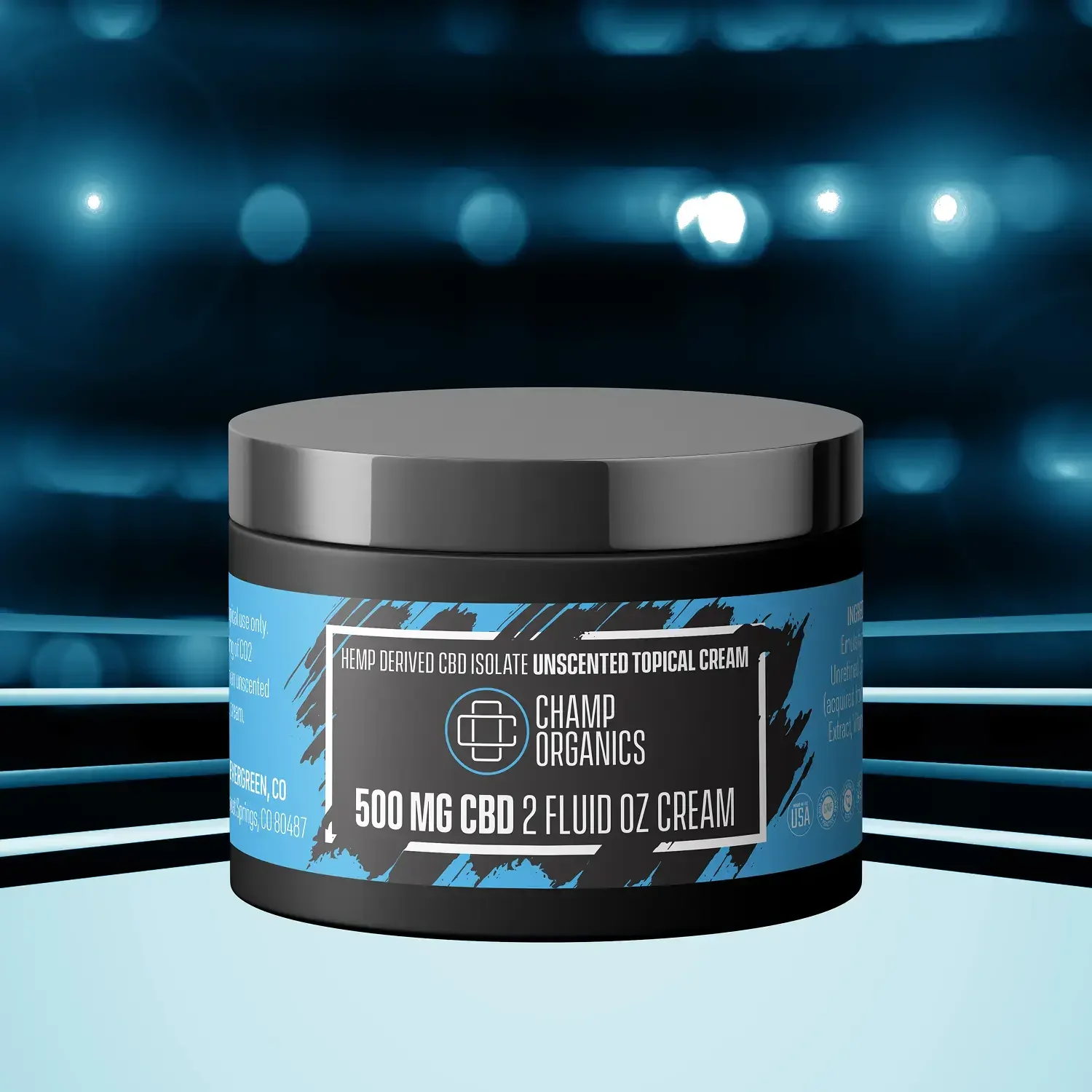 Champ Organics CBD topical cream jar