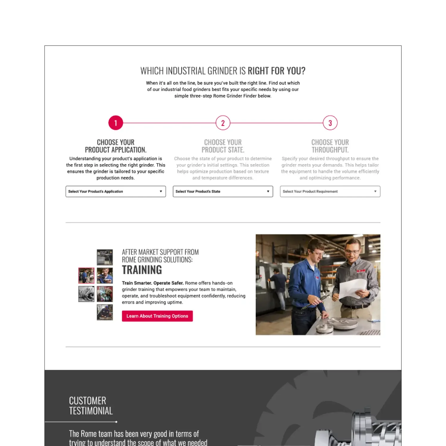 Rome Grinding Solutions website 4