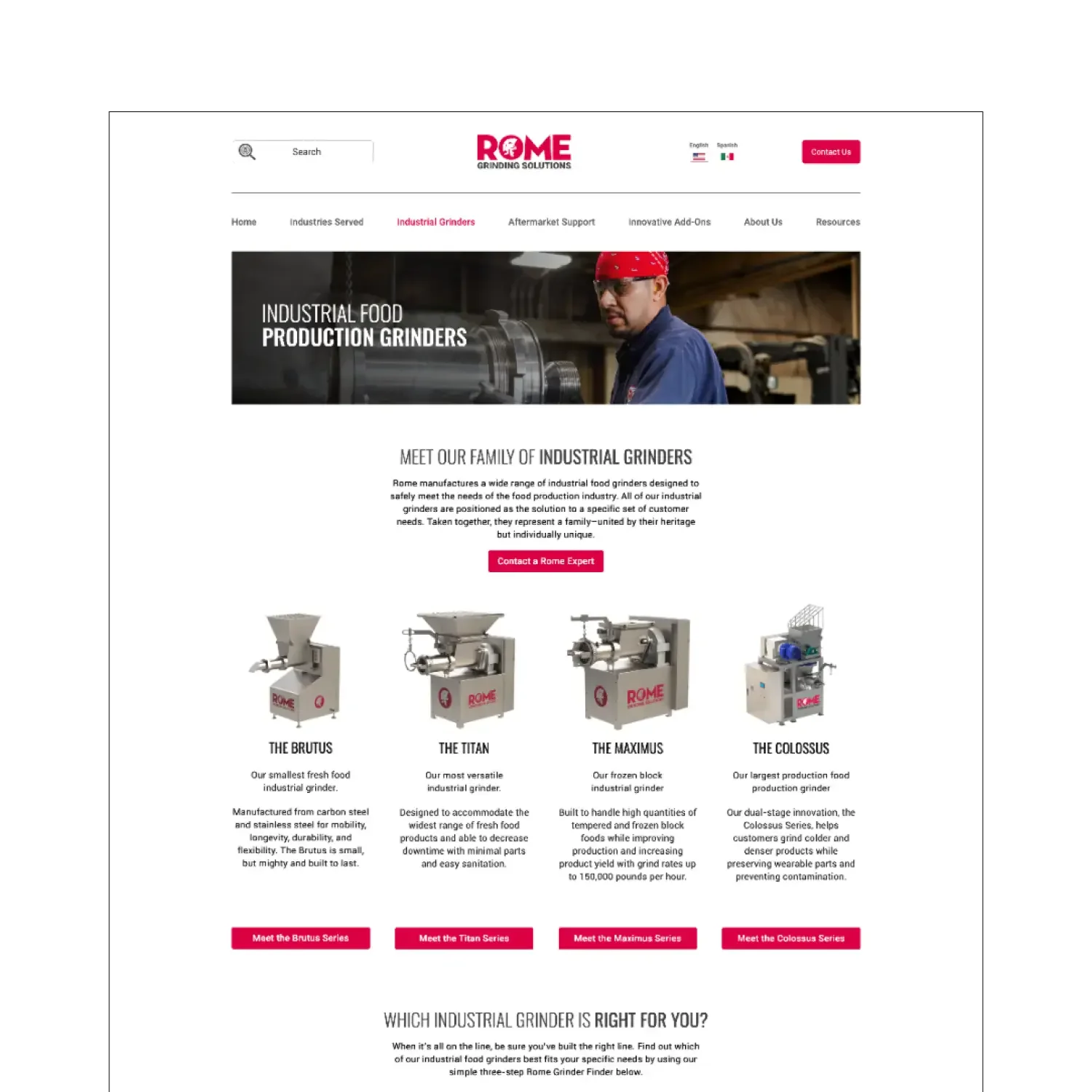 Rome Grinding Solutions website 5