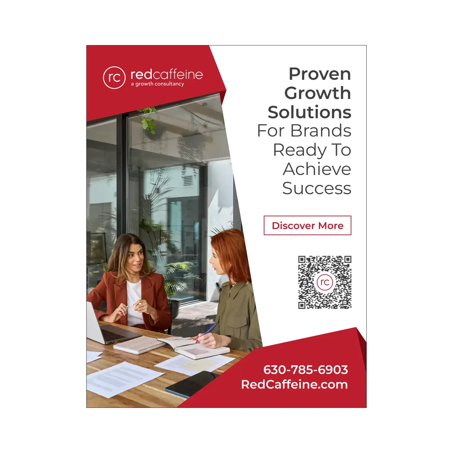 Red Caffeine growth solutions QR-code ad