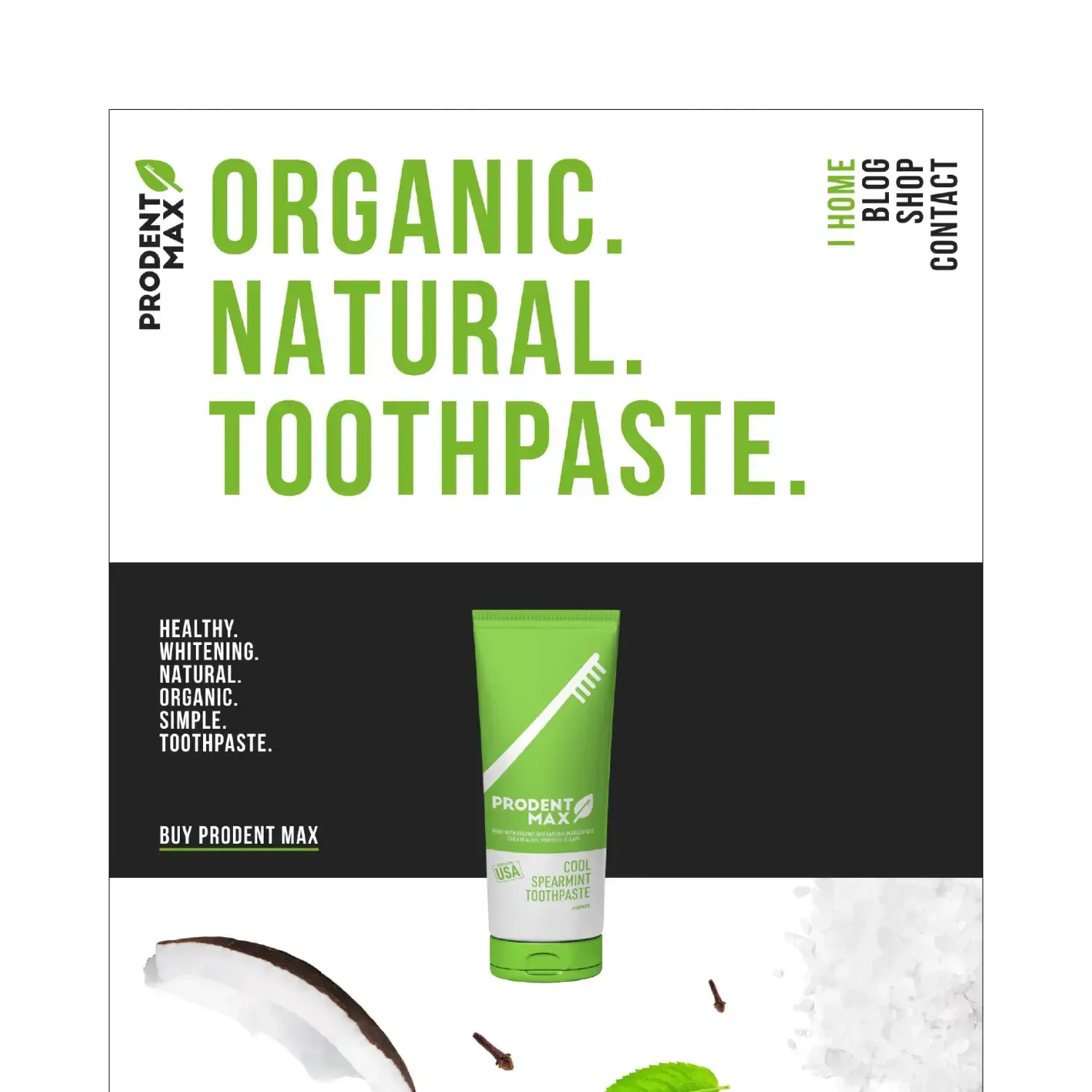 Prudent Max organic natural toothpaste ad