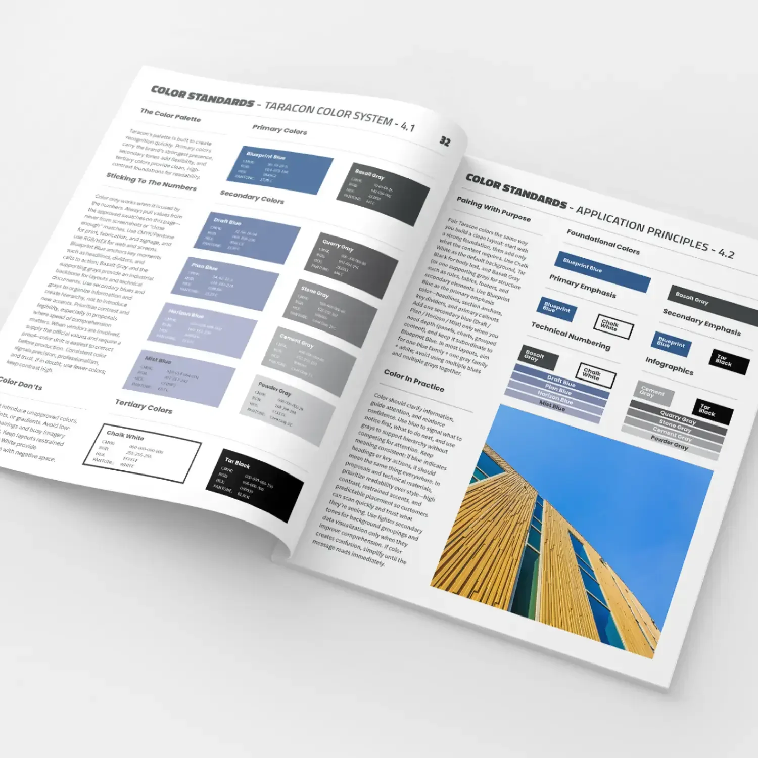 Terracon Precast color standards guide spread
