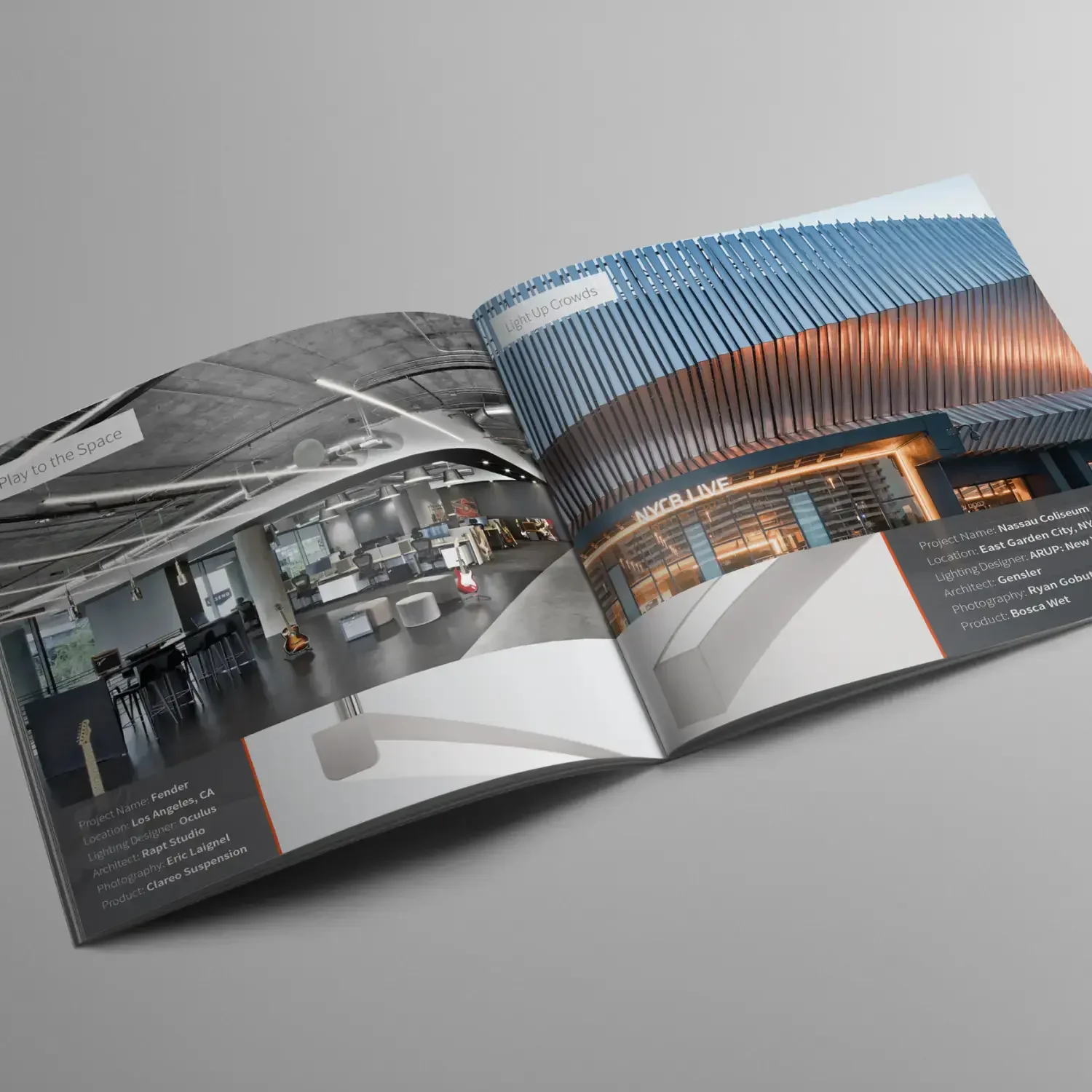 Architectural portfolio brochure spread