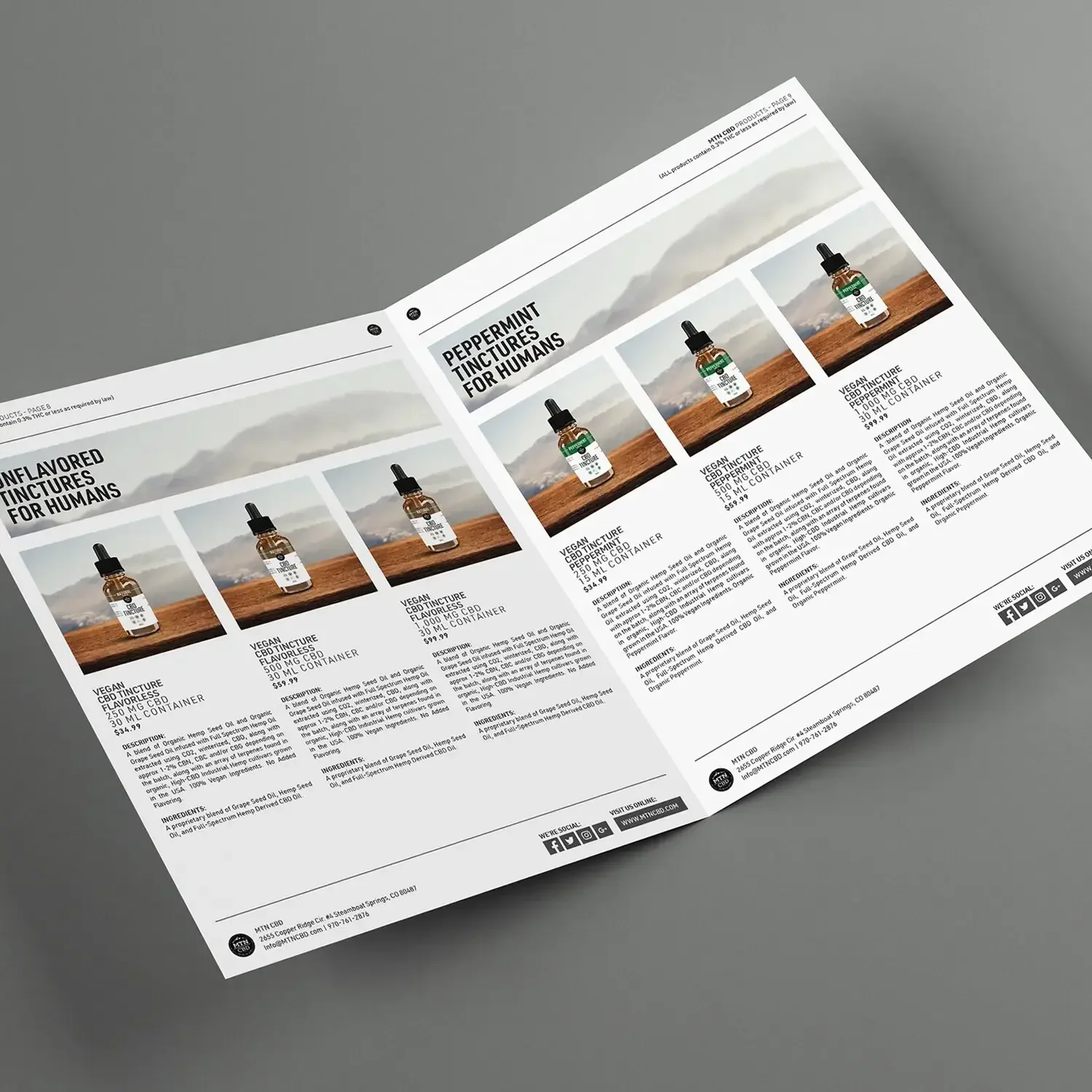 Beverage product catalog spread