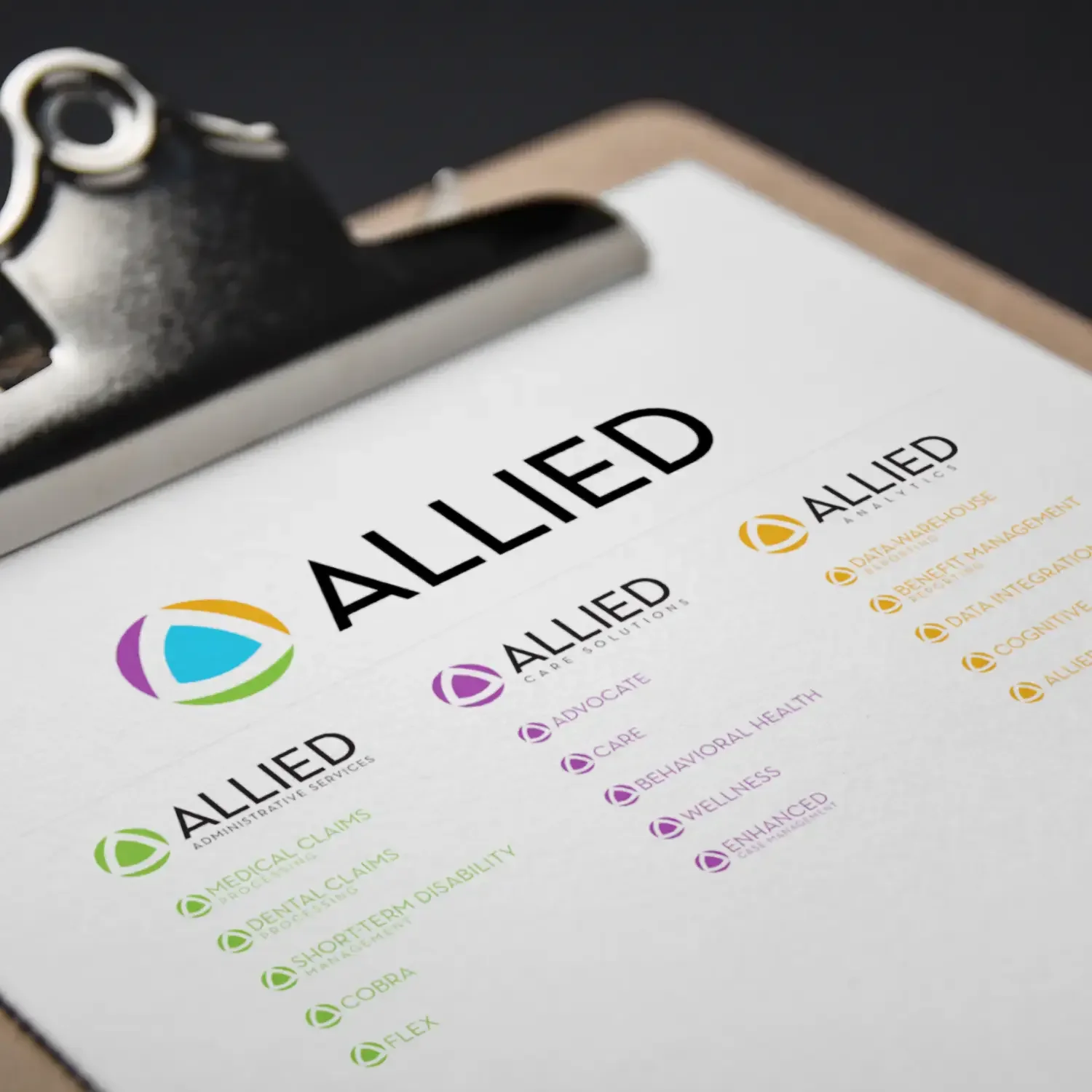 Allied brand identity guide sheet