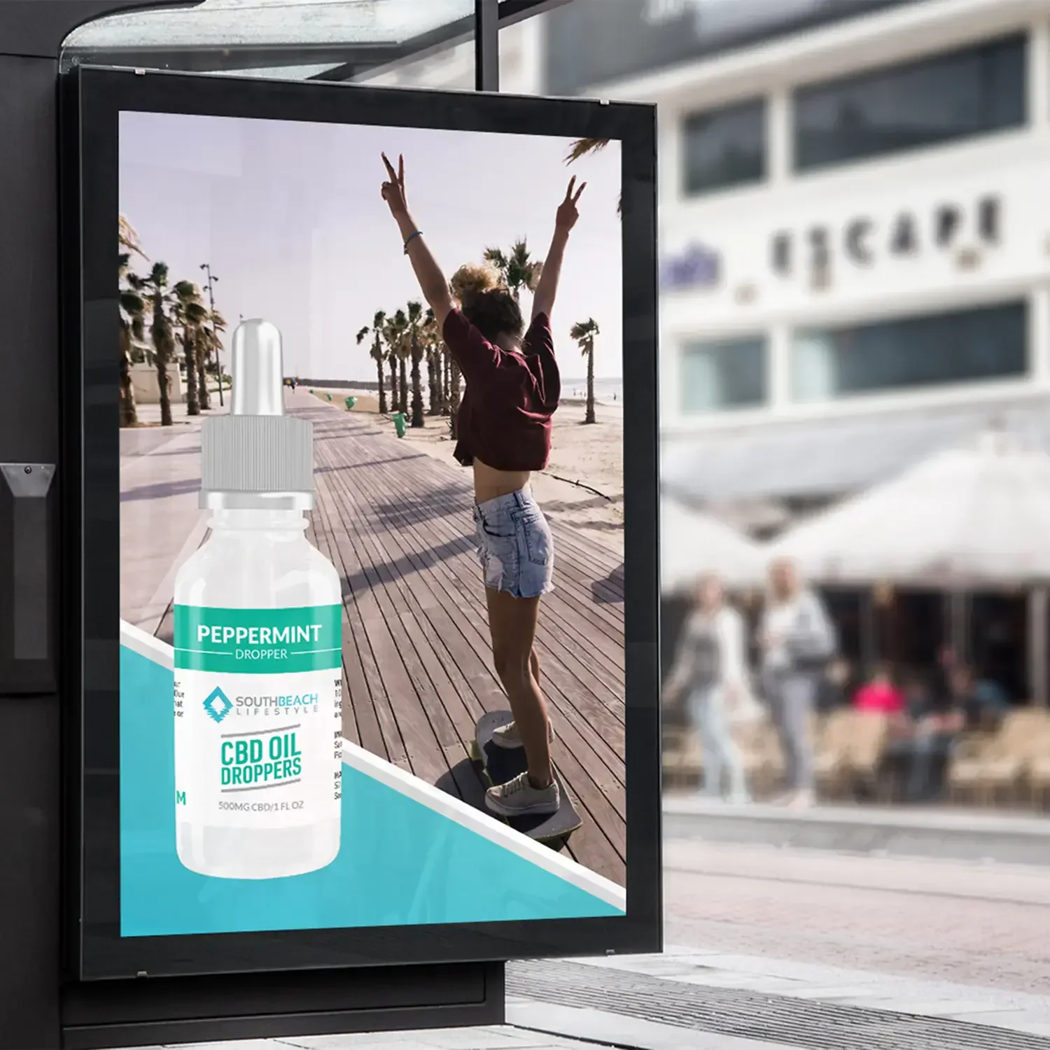 South Beach Lifestyle CBD digital transit ad