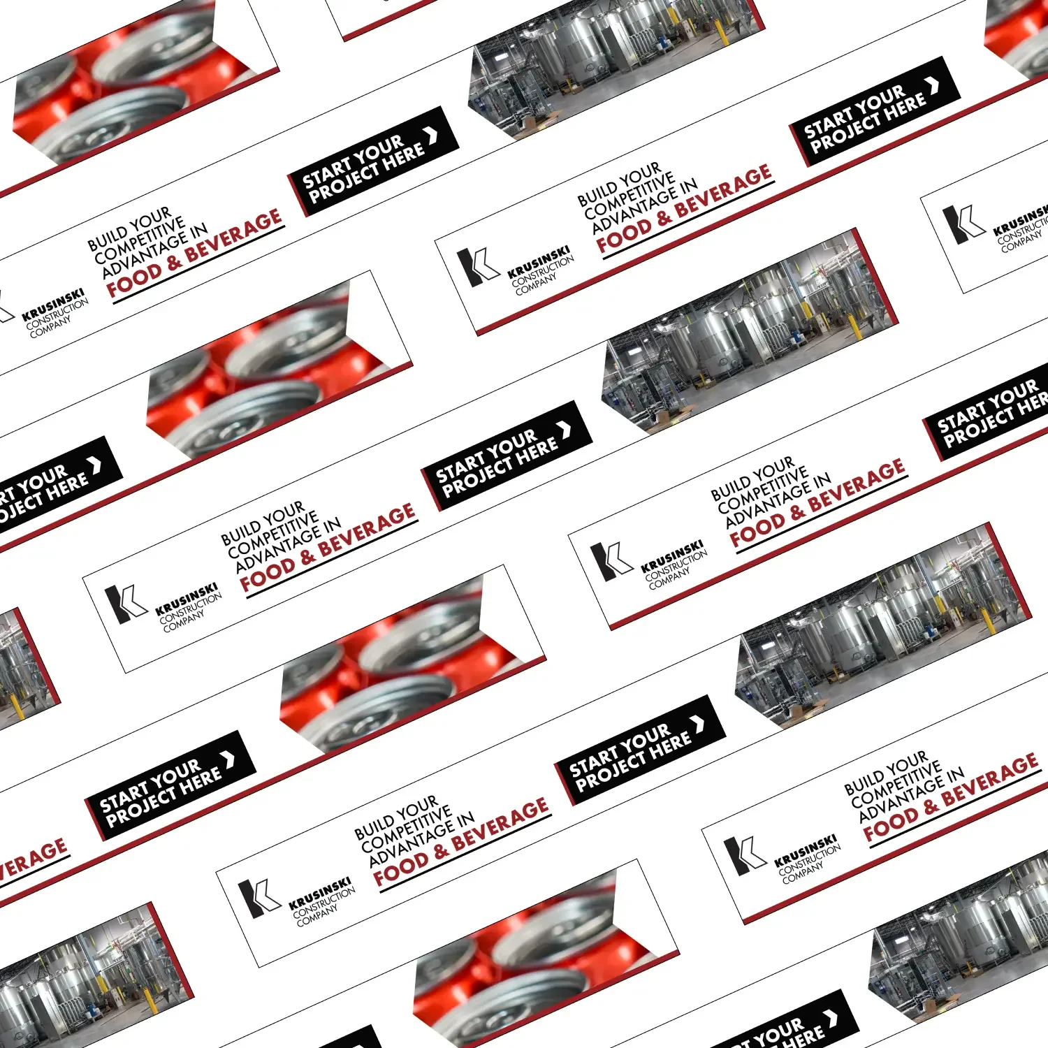 Krusinski Construction Company food and beverage digital ad set
