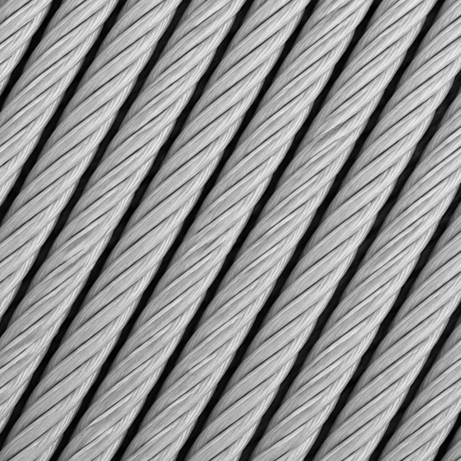 Close-up of braided industrial steel cable