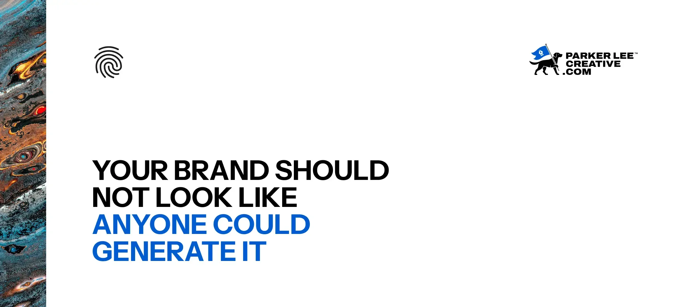 Distinctive brand imagery article header graphic