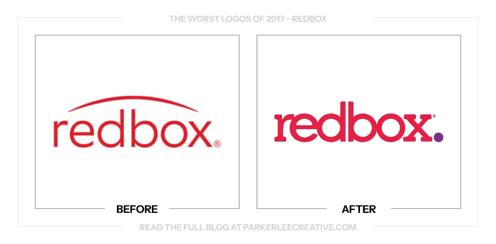 REDBOX logo before and after the 2017 rebrand.