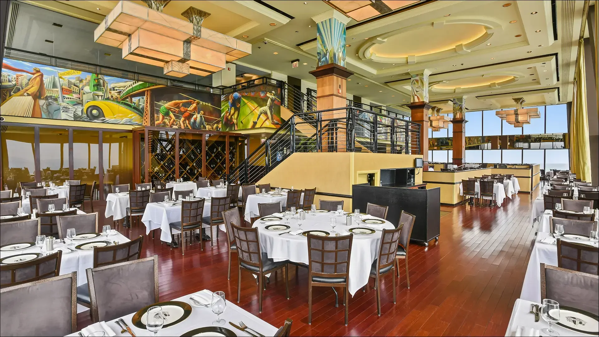 Contemporary restaurant dining room interior
