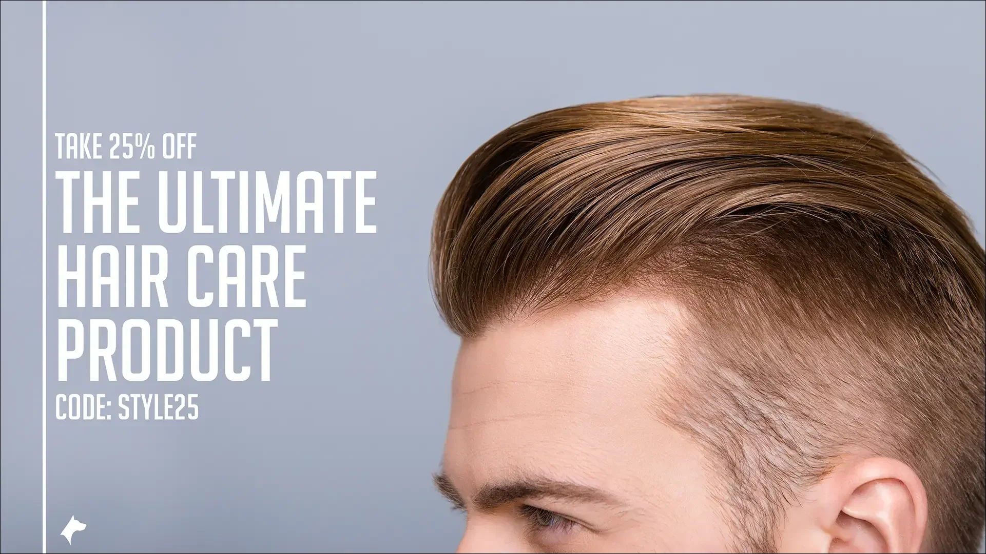 Men's hair-care discount campaign graphic